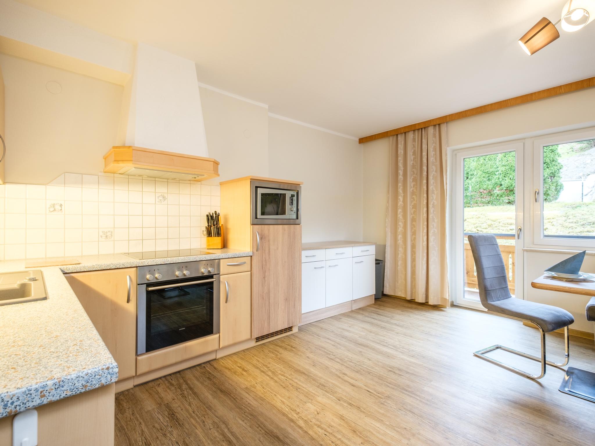 Outdoor terrace and views at Rupertihof II in Saalbach-Hinterglemm