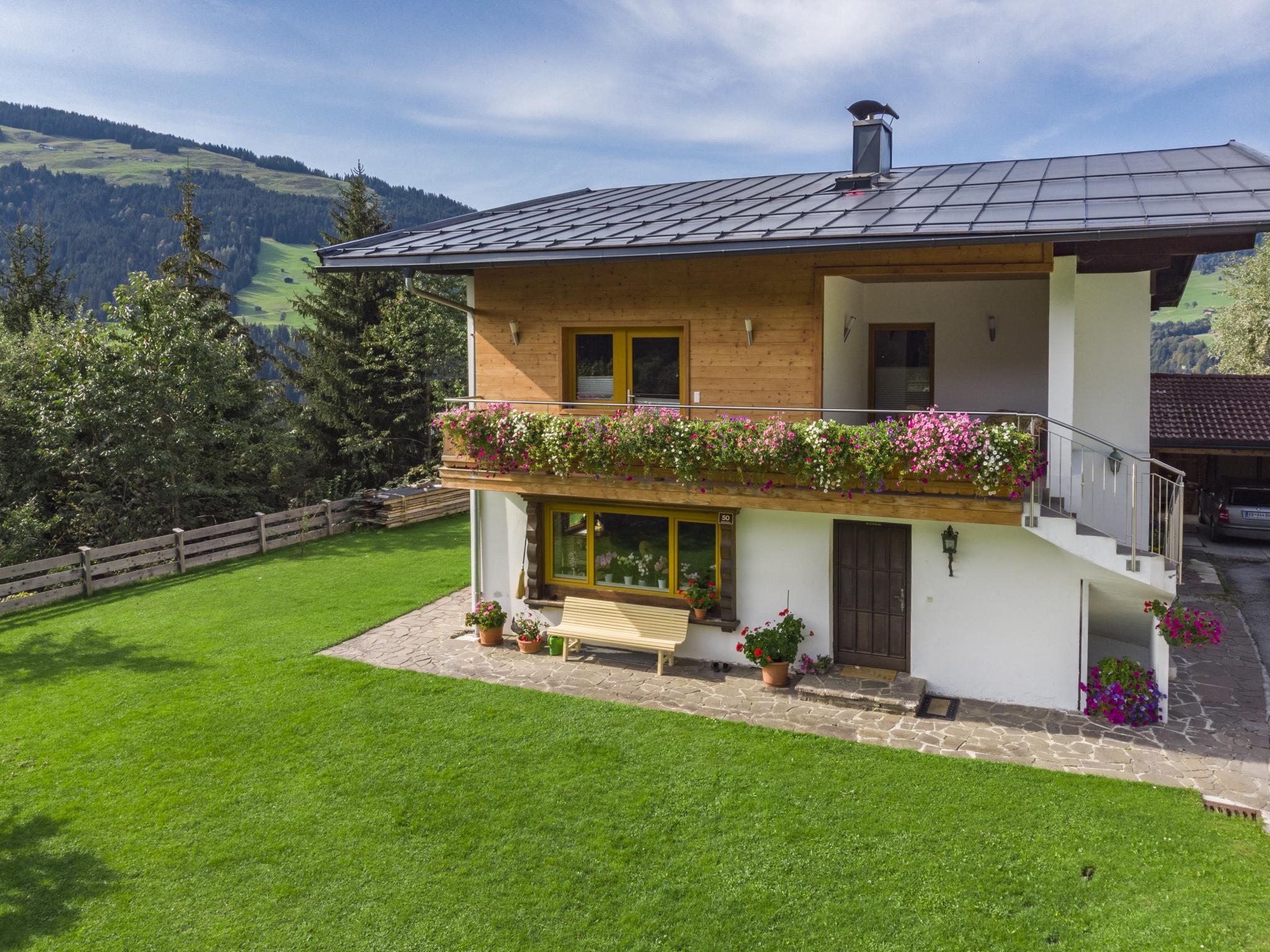 Outdoor terrace and views at Haus Fabian in Hopfgarten im Brixental