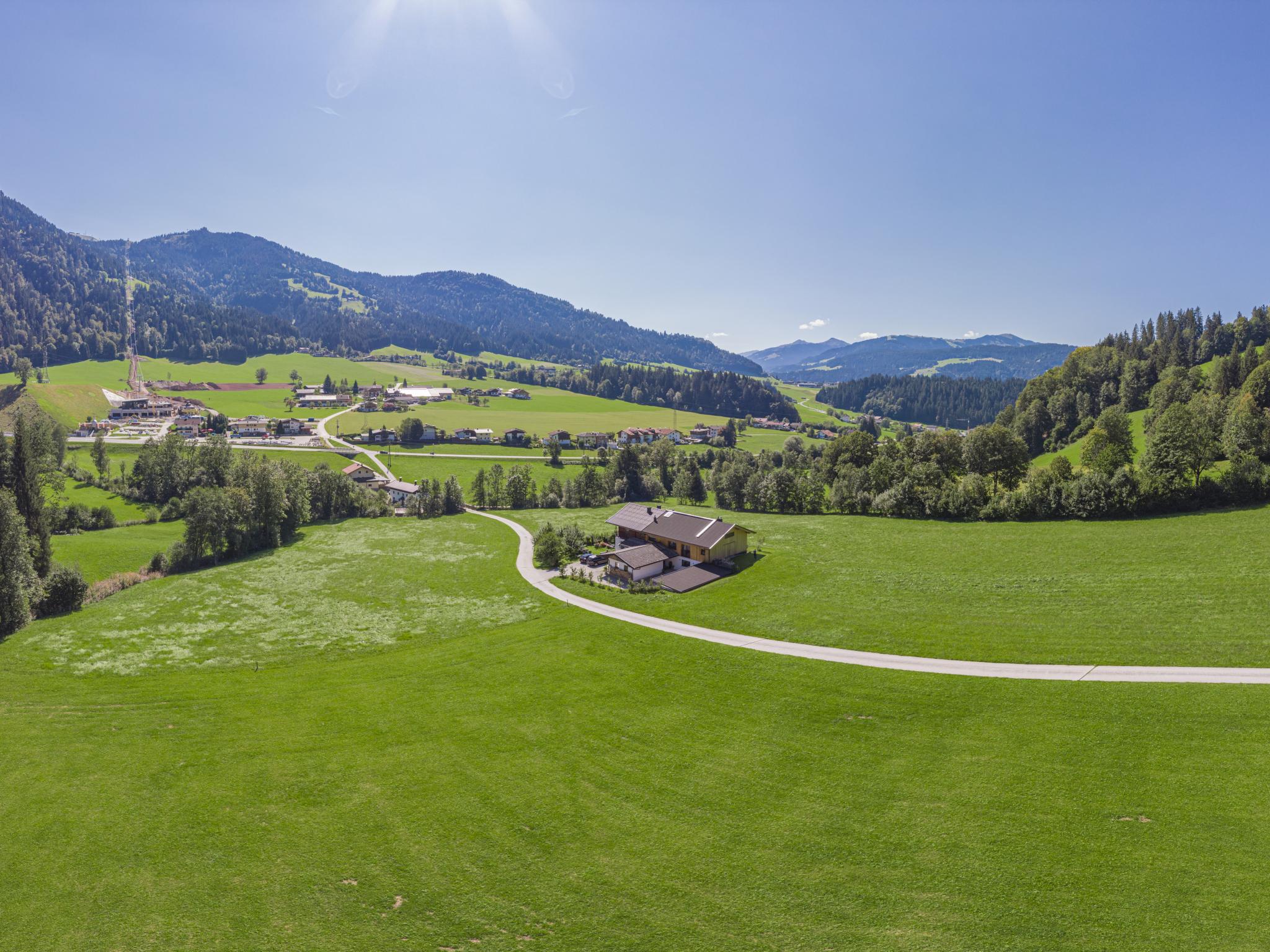 Outdoor terrace and views at Ferienhaus Rabl in Itter