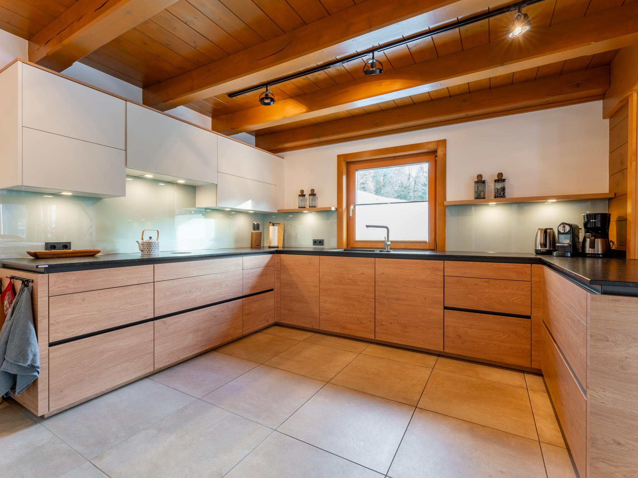 Outdoor terrace and views at Chalet Huski Viehhofen in Saalbach-Hinterglemm