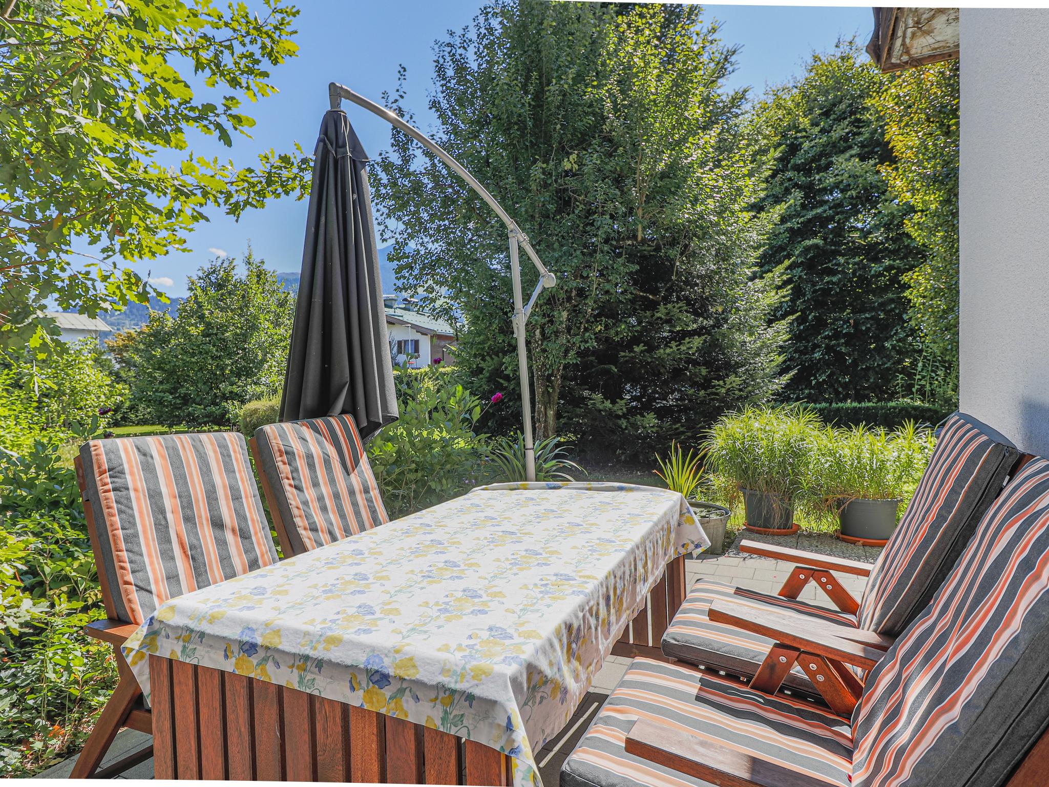 Outdoor terrace and views at Haus Jöchl Top 2 in Sankt Johann in Tirol