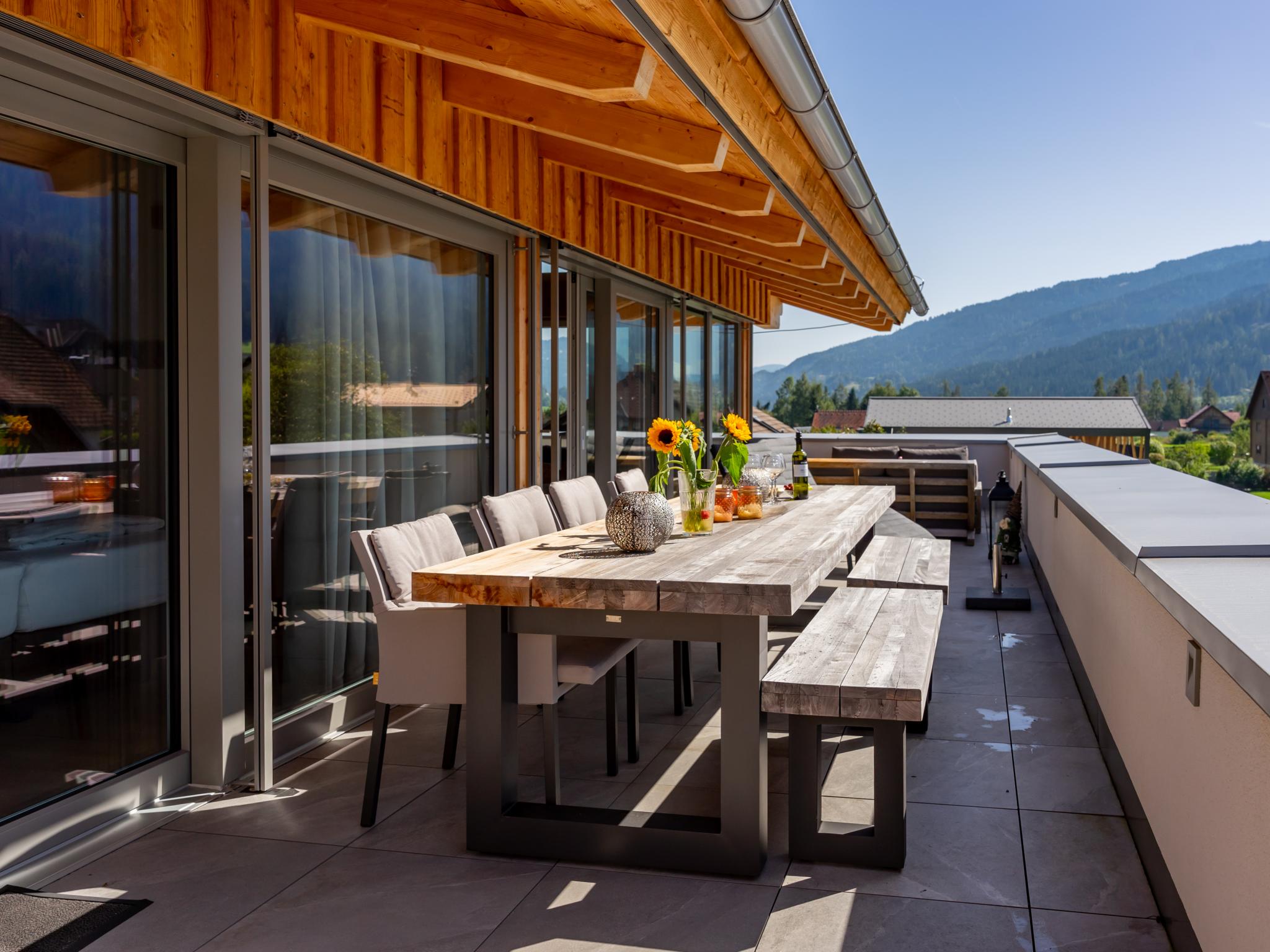 Outdoor terrace and views at Kreischberg The Exclusive Eight in Kreischberg