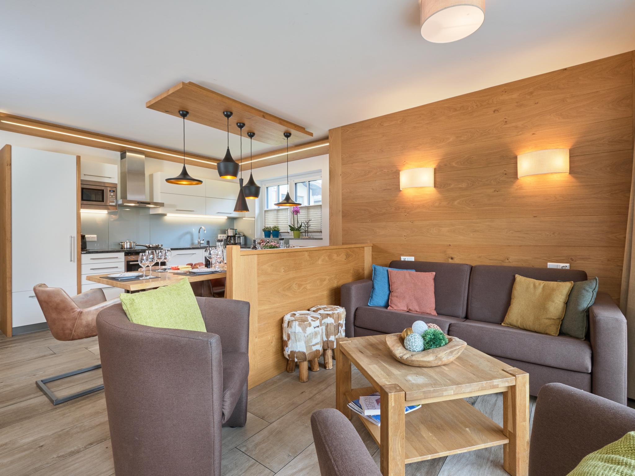 Outdoor terrace and views at BergbiberHAUS XL in Piesendorf