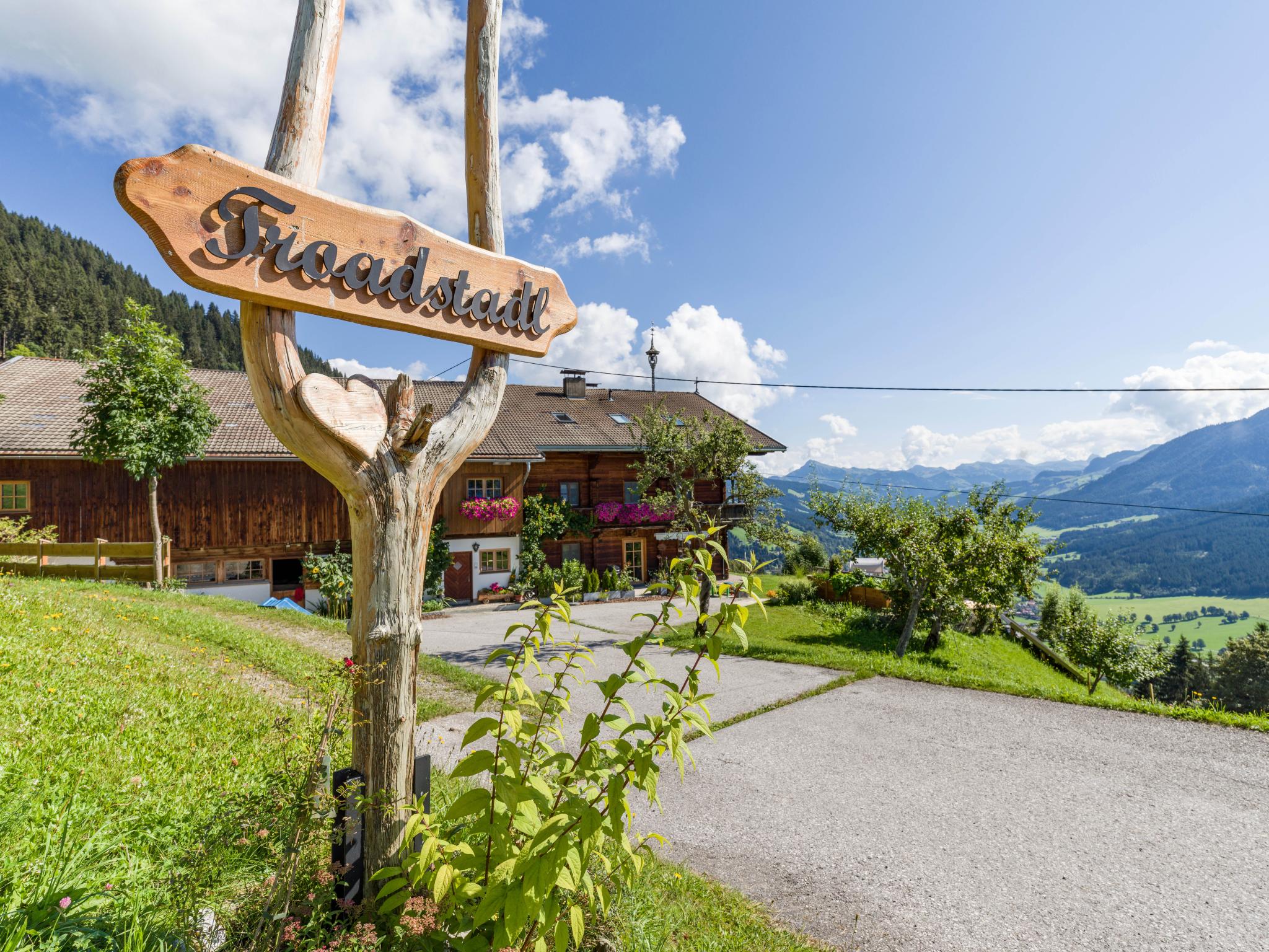 Outdoor terrace and views at Troadstadl Brixentalblick in Westendorf
