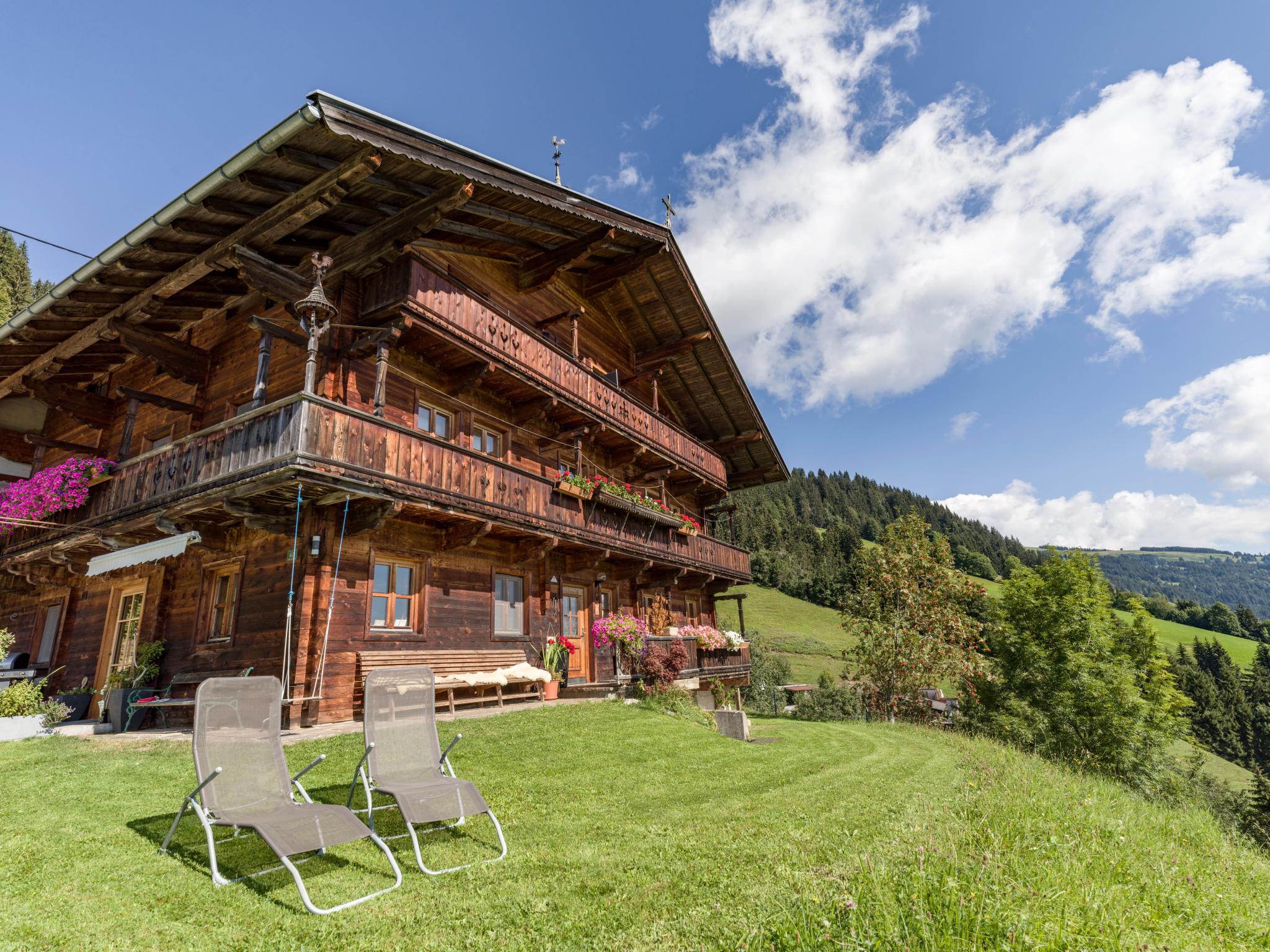 Outdoor terrace and views at Troadstadl XL in Westendorf