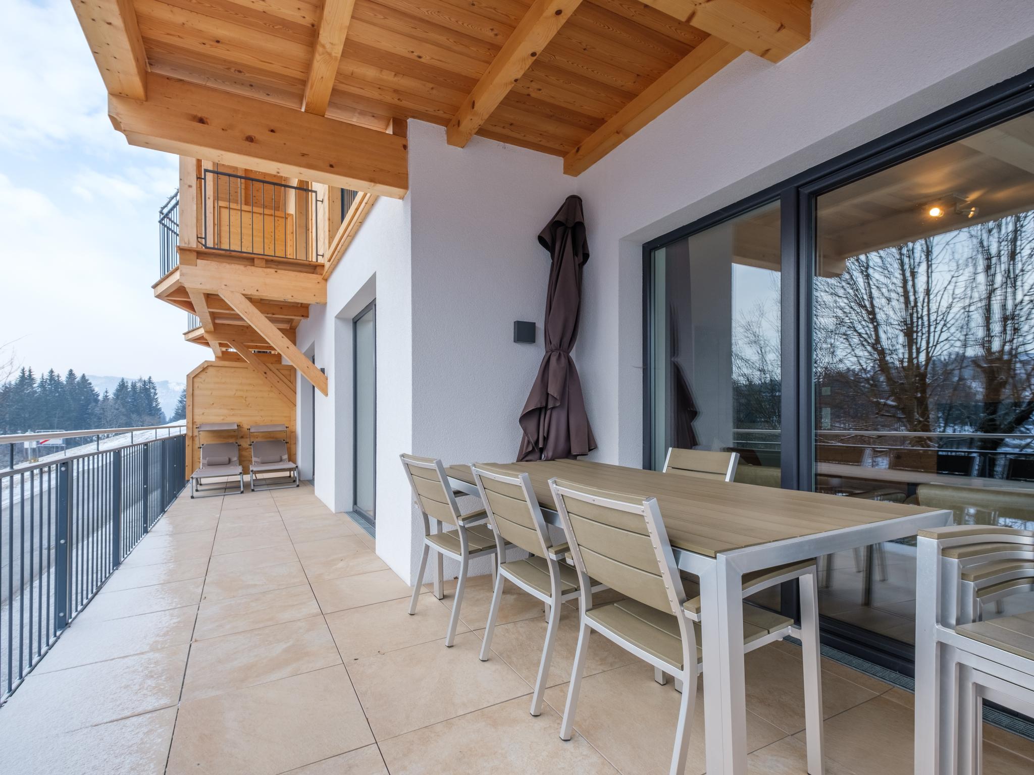 Outdoor terrace and views at Werfenblick in Werfenweng