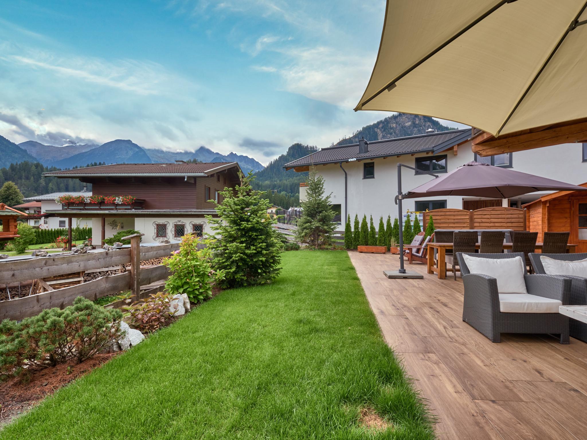 Outdoor terrace and views at Lodge Amanda in Wald im Pinzgau