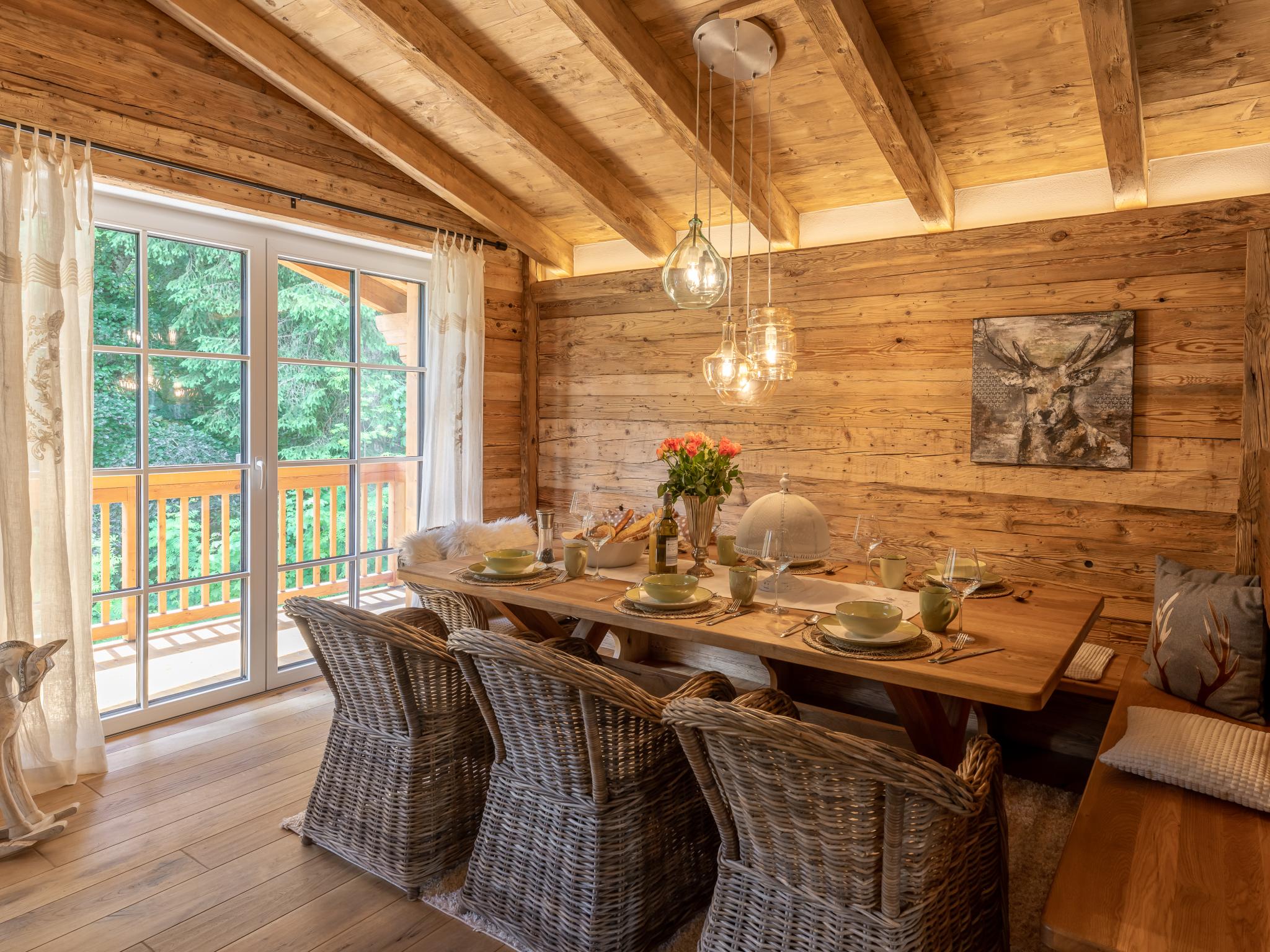 Outdoor terrace and views at Tauernlodge Krimml 1A in Krimml