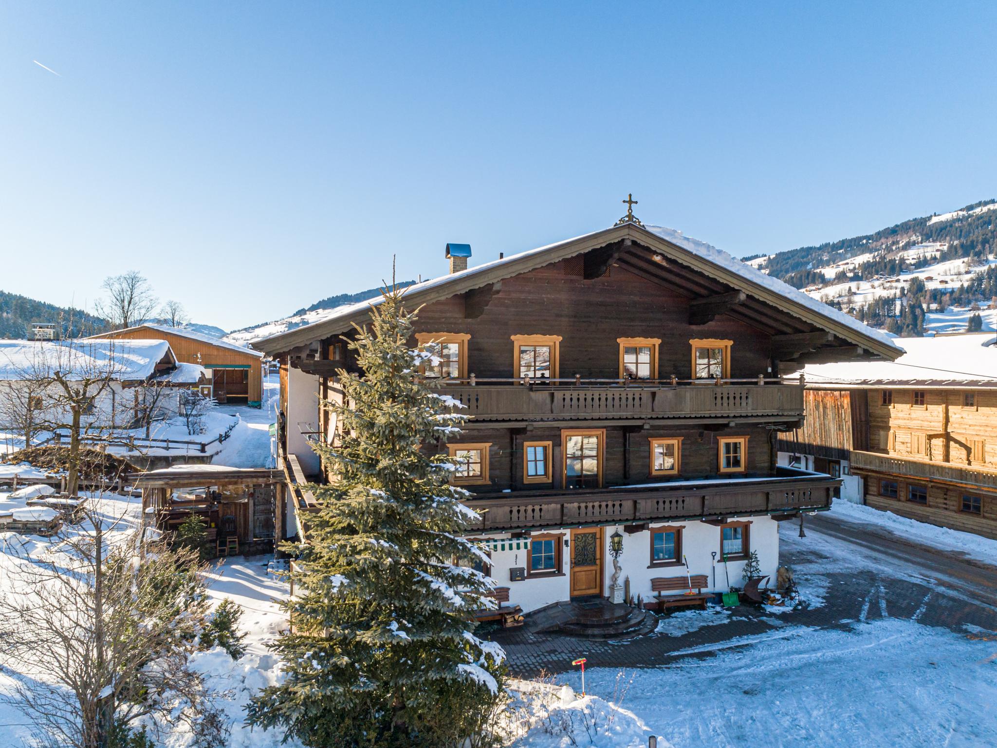 Outdoor terrace and views at Weberhof Top 1-2 in Brixen im Thale