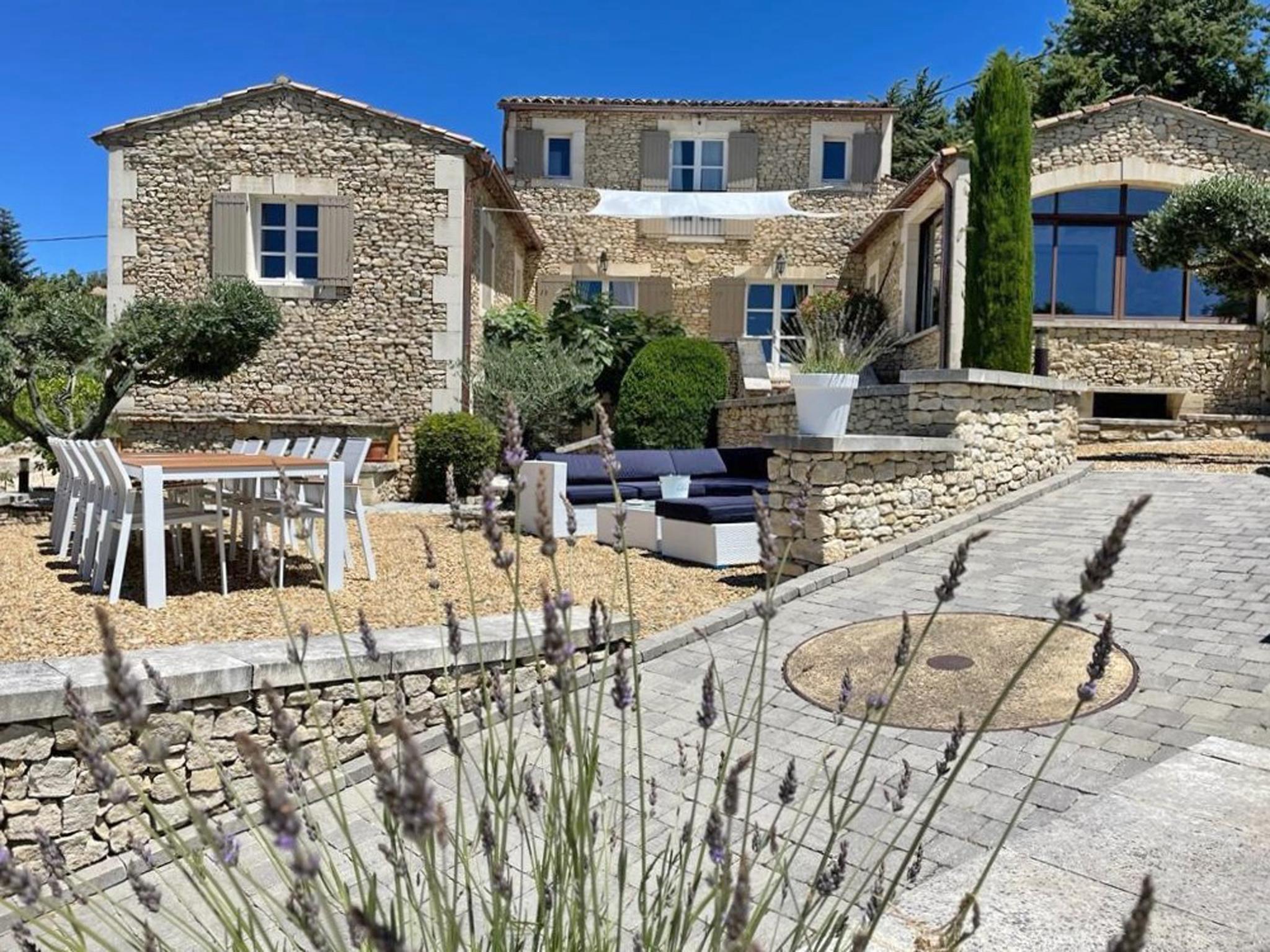 Outdoor terrace and views at Villa Abayers in Apt