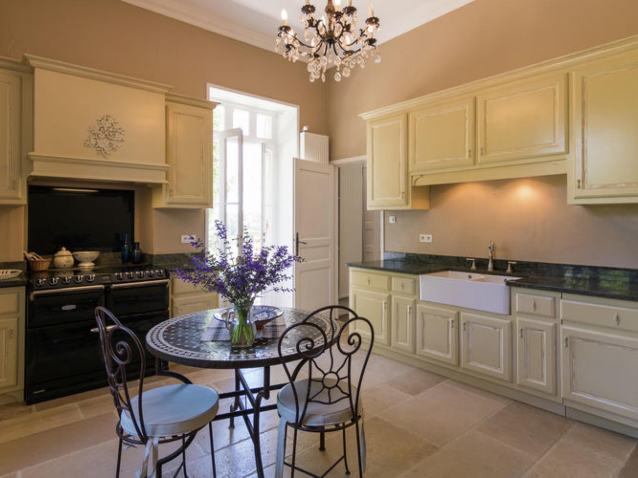 Modern kitchen at Le Petit Chateau in Brouchaud