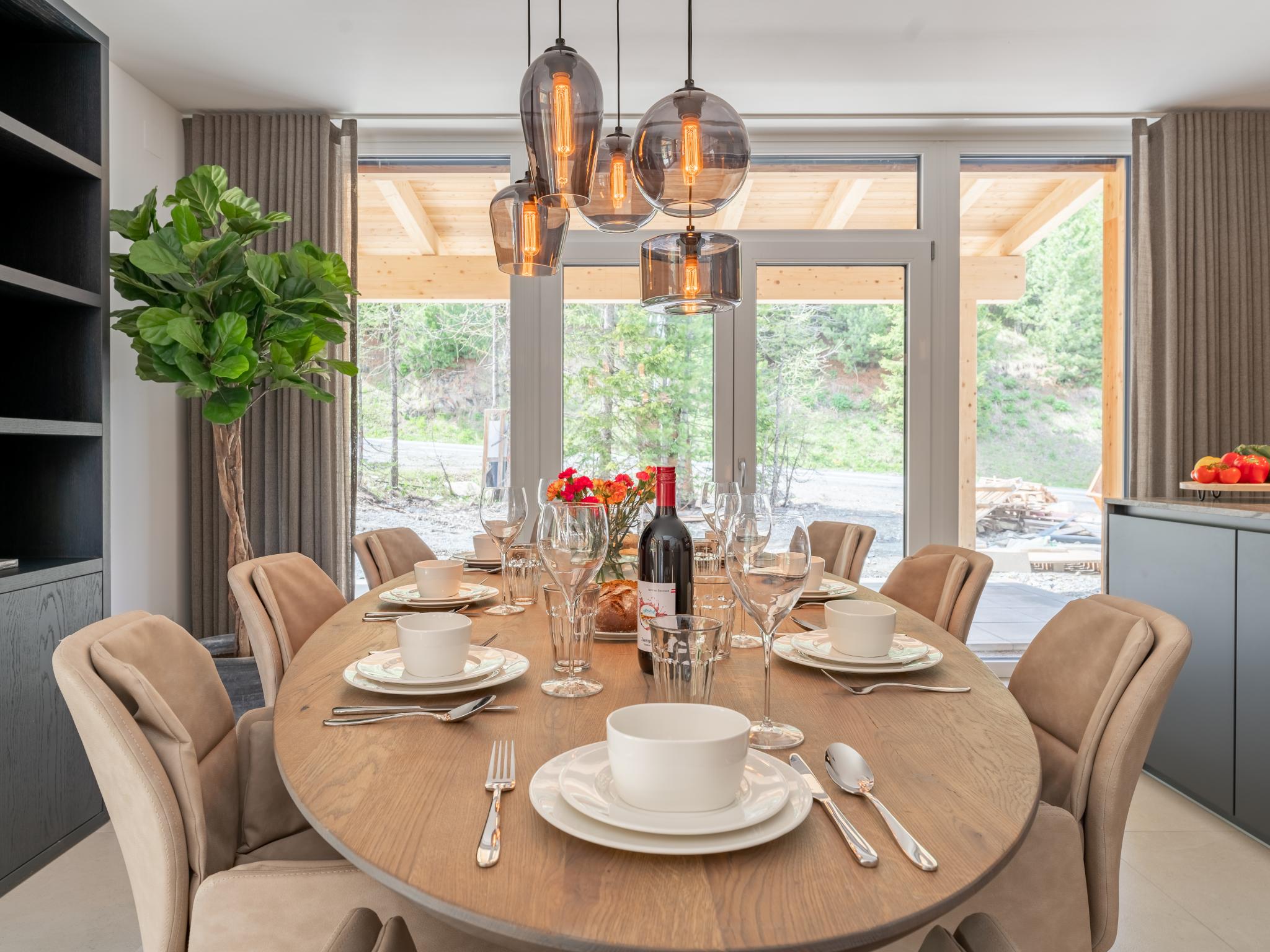 Outdoor terrace and views at Turrach Lodge in Turracher Höhe