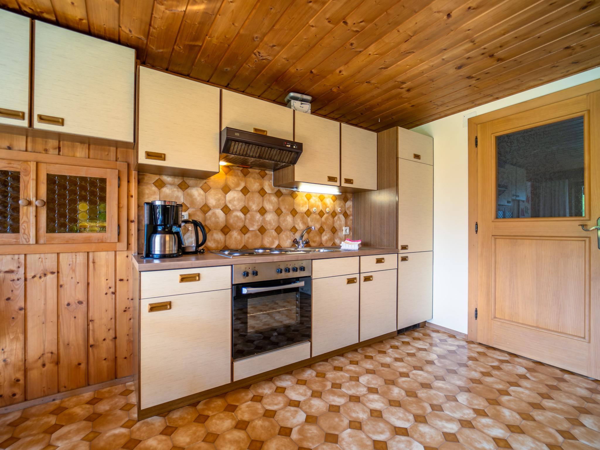 Outdoor terrace and views at Ferienhaus Rinderer in Sonntag