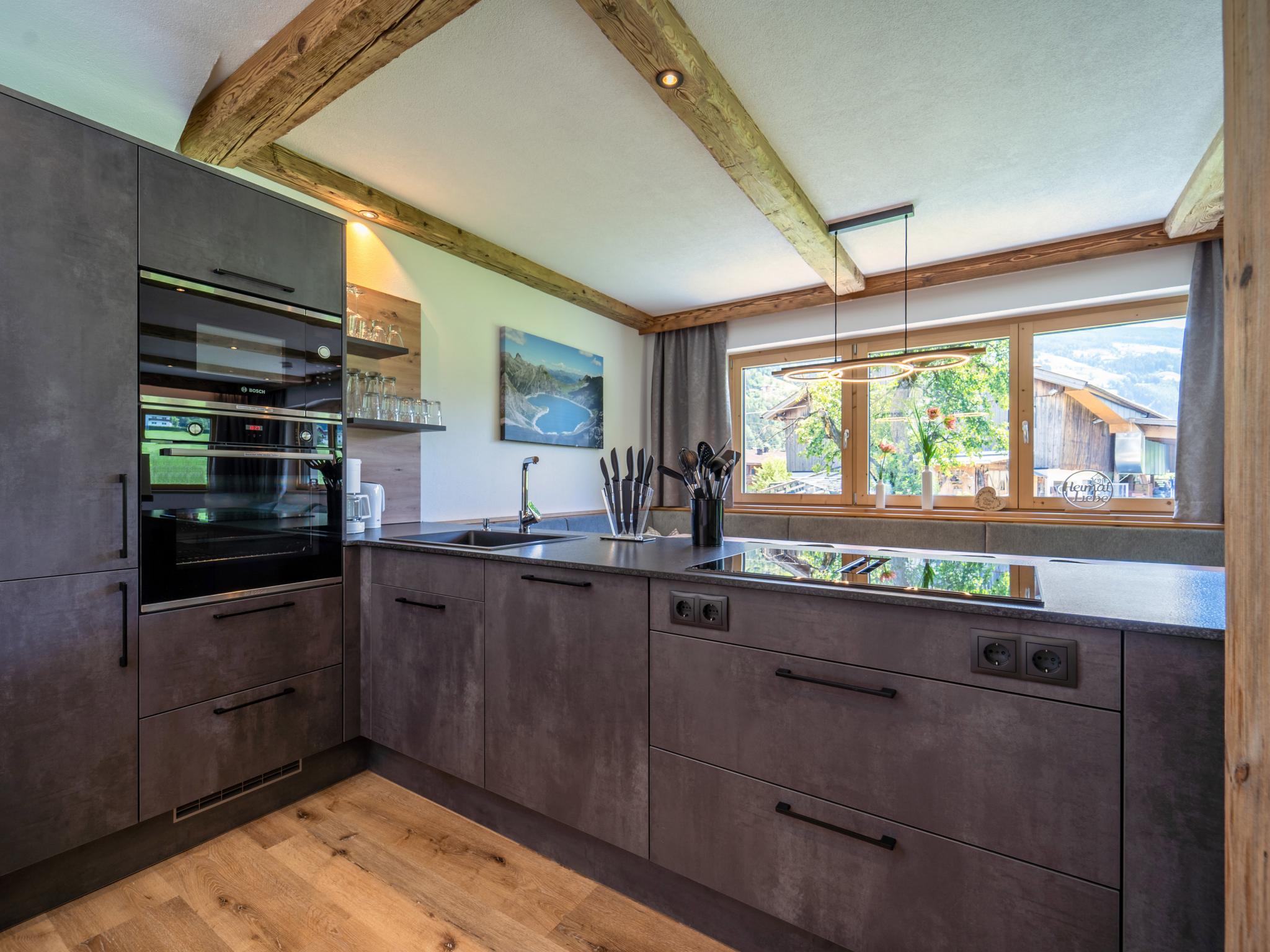 Outdoor terrace and views at Chalet Bodahof in Aschau im Zillertal