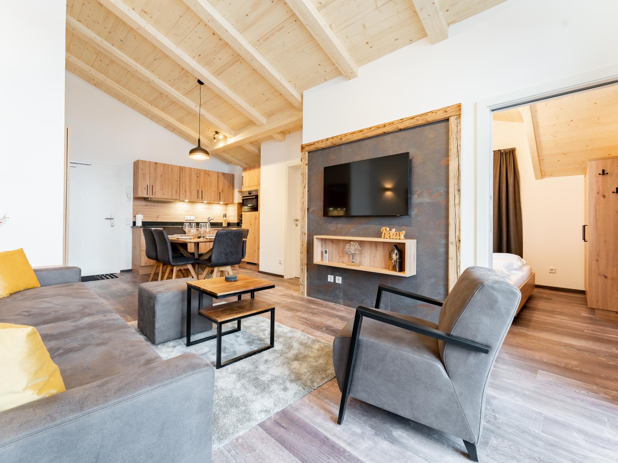 Modern kitchen at Falken Suites TOP 8 in Kaprun