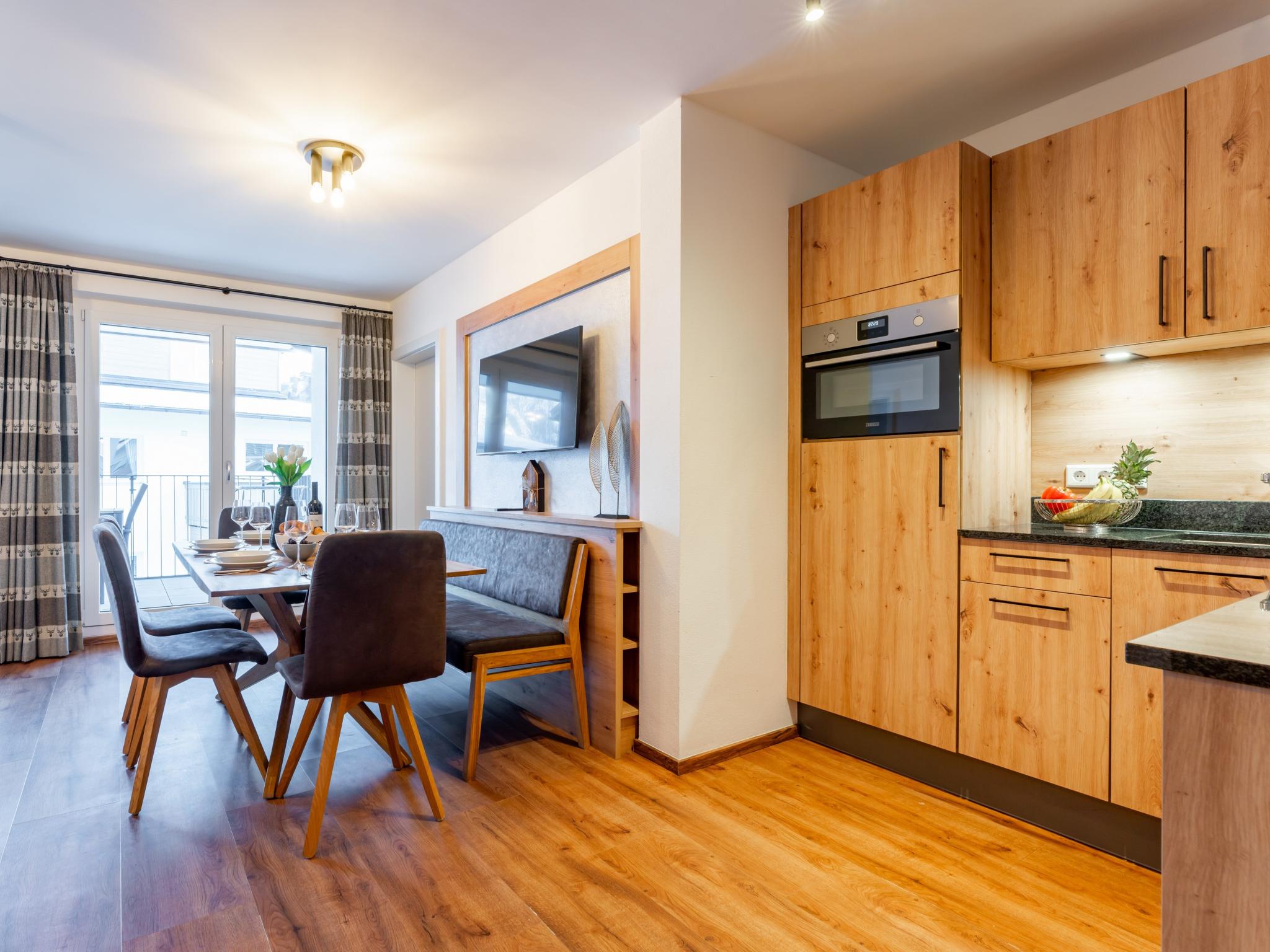 Outdoor terrace and views at Falken Suites TOP 3 in Kaprun