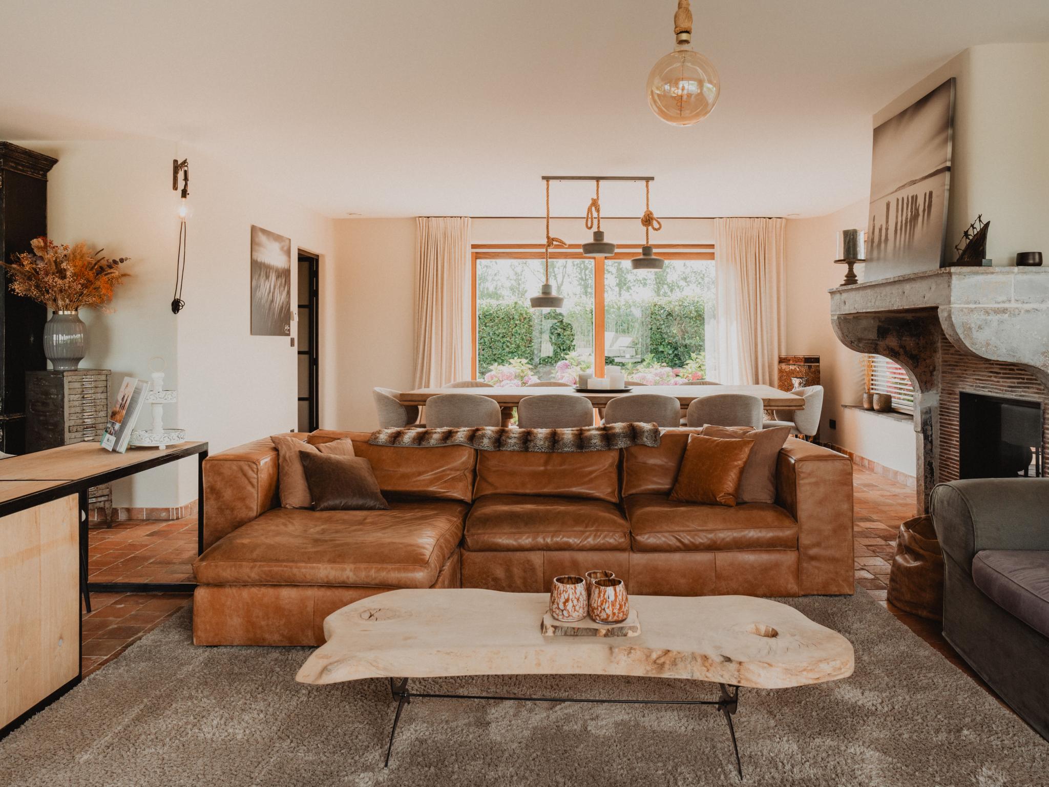 Living area at Villa Noortem in Maldegem
