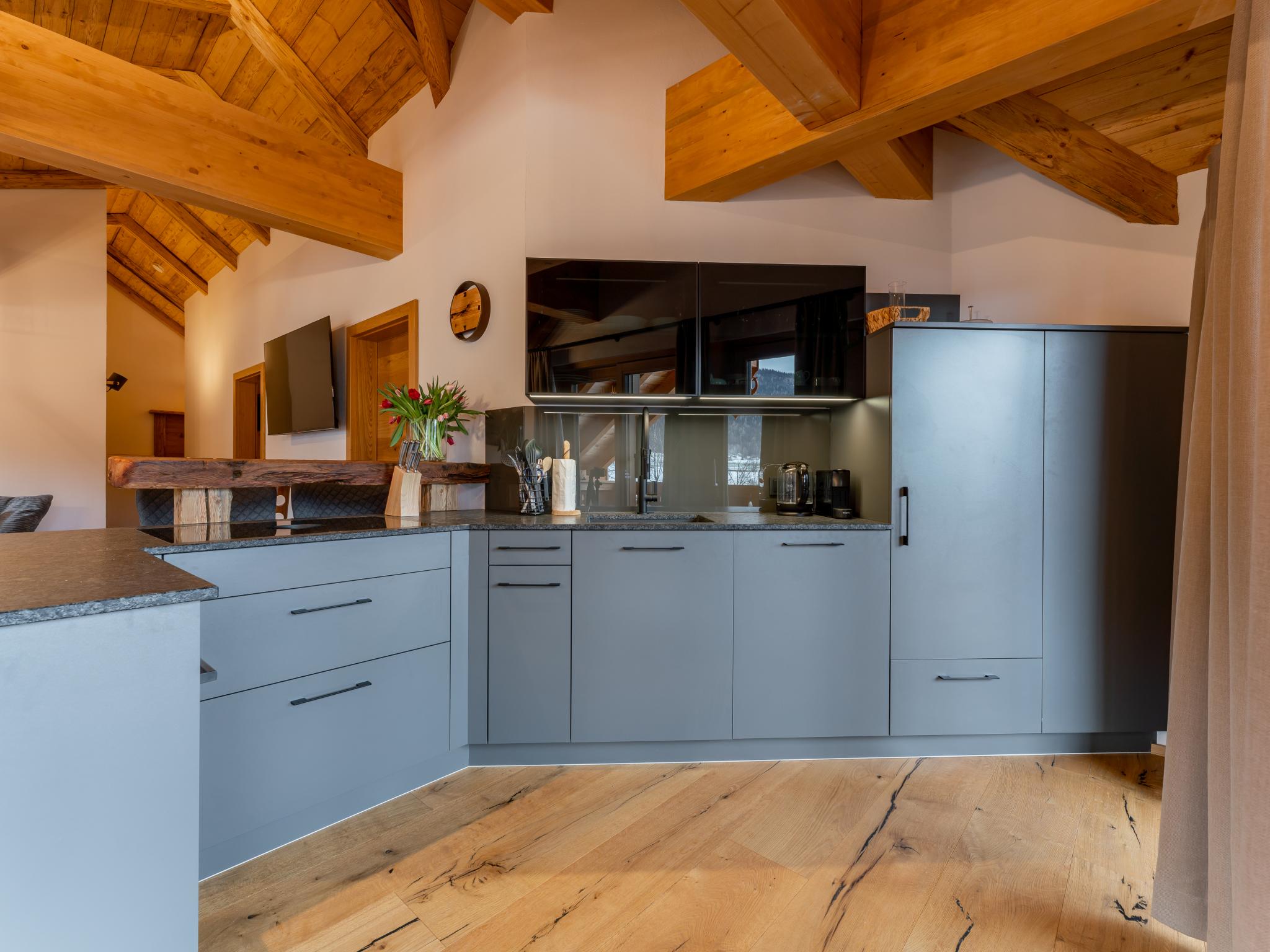 Modern kitchen at AlmApARTment Mauterndorf Pichl 7-5 in Mauterndorf