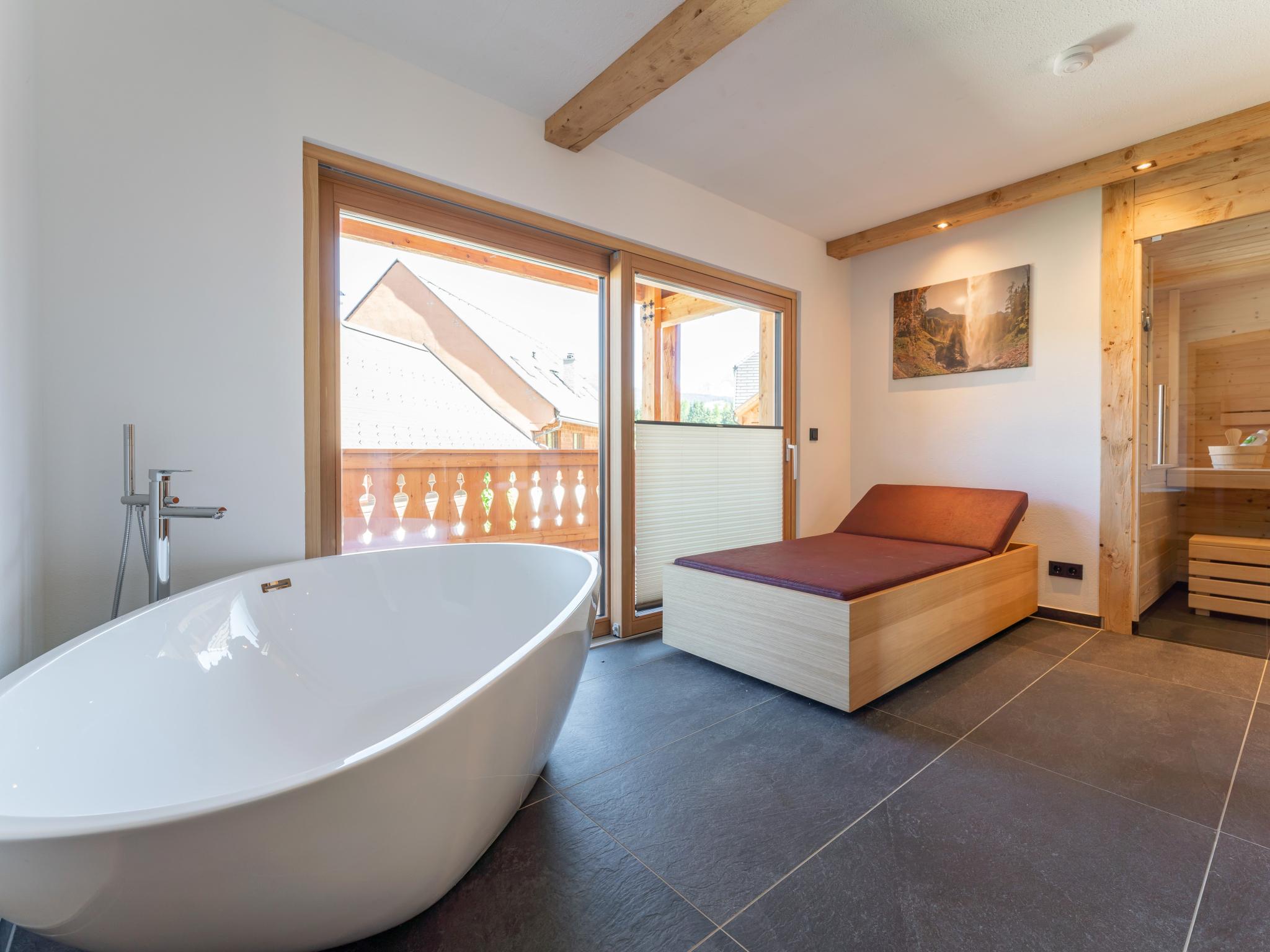 Outdoor terrace and views at AlmApARTment Mauterndorf Pichl 8-2 in Mauterndorf