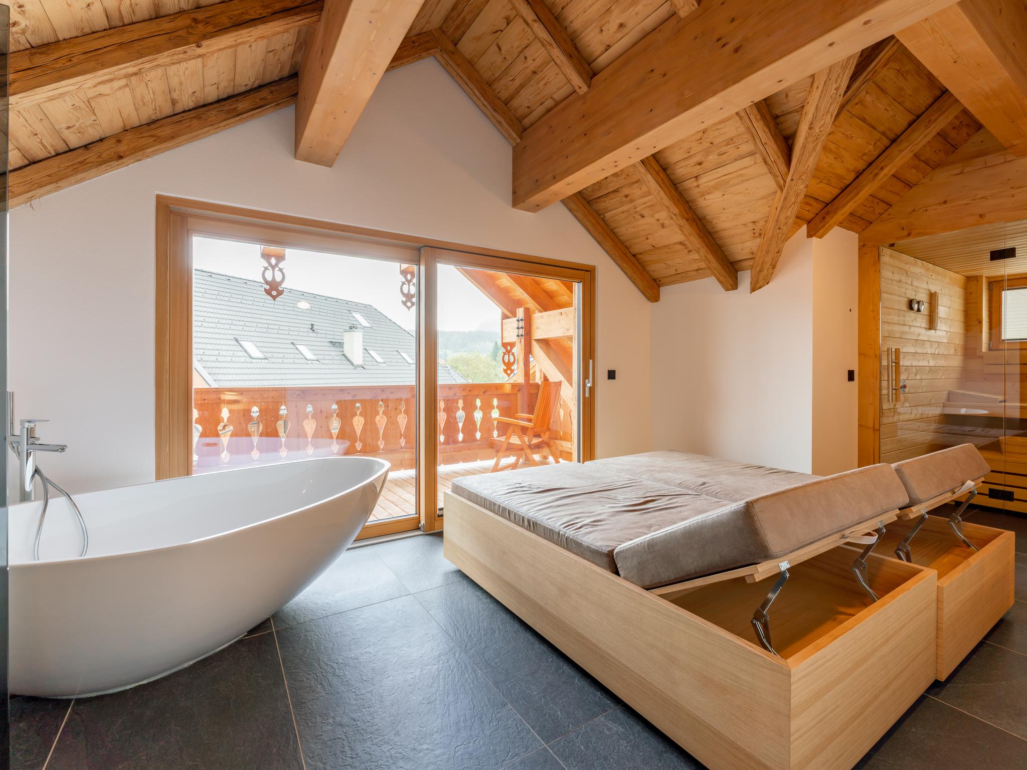 Bedroom with comfortable beds at AlmApARTment Mauterndorf Pichl 8-3 in Mauterndorf