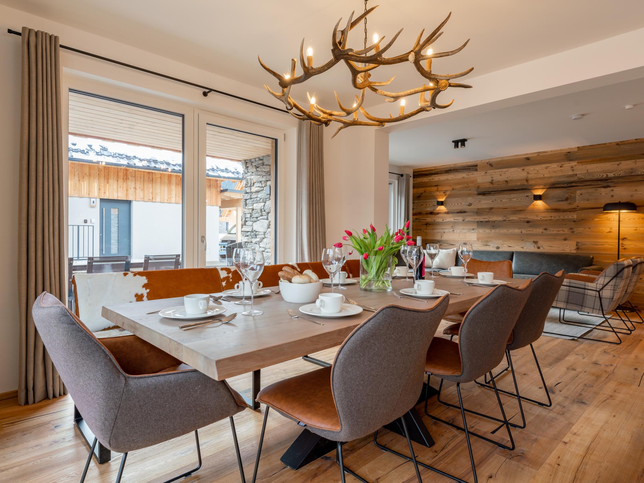 Outdoor terrace and views at Mountain Chalet Dahoam in Kreischberg