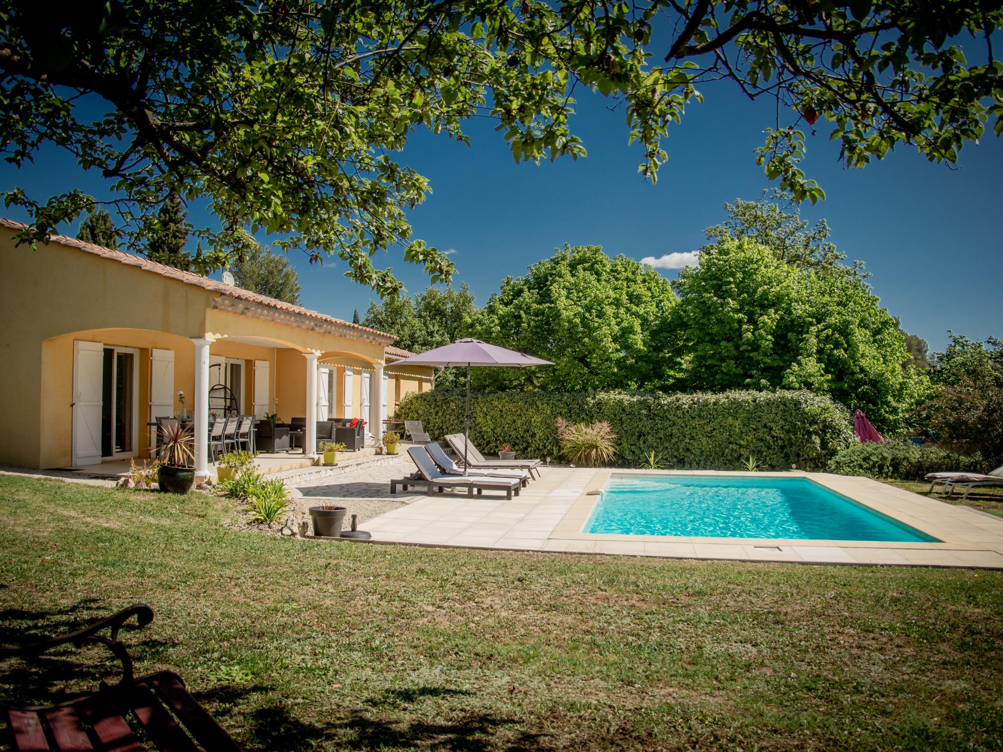 Outdoor terrace and views at Loustalet Plus in Bagnols en Forêt