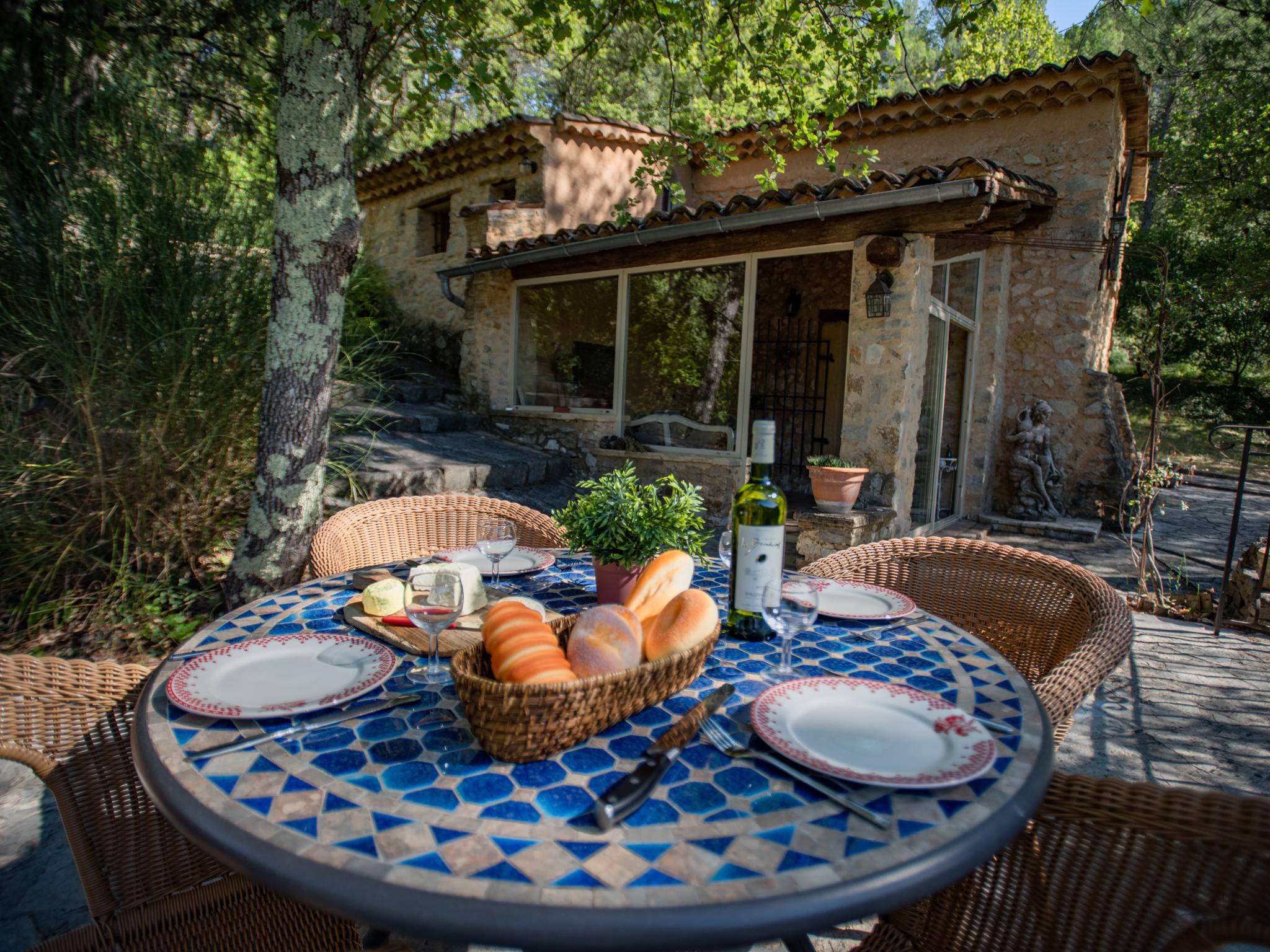 Outdoor terrace and views at Orchidée in Barjols