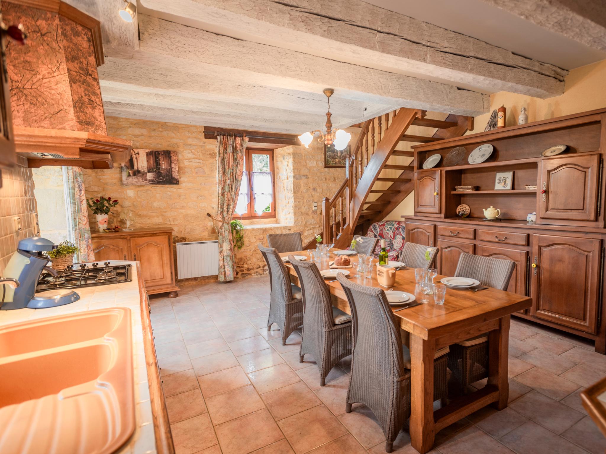 Modern kitchen at Gite Le Croix du Notaire in Prats du Perigord