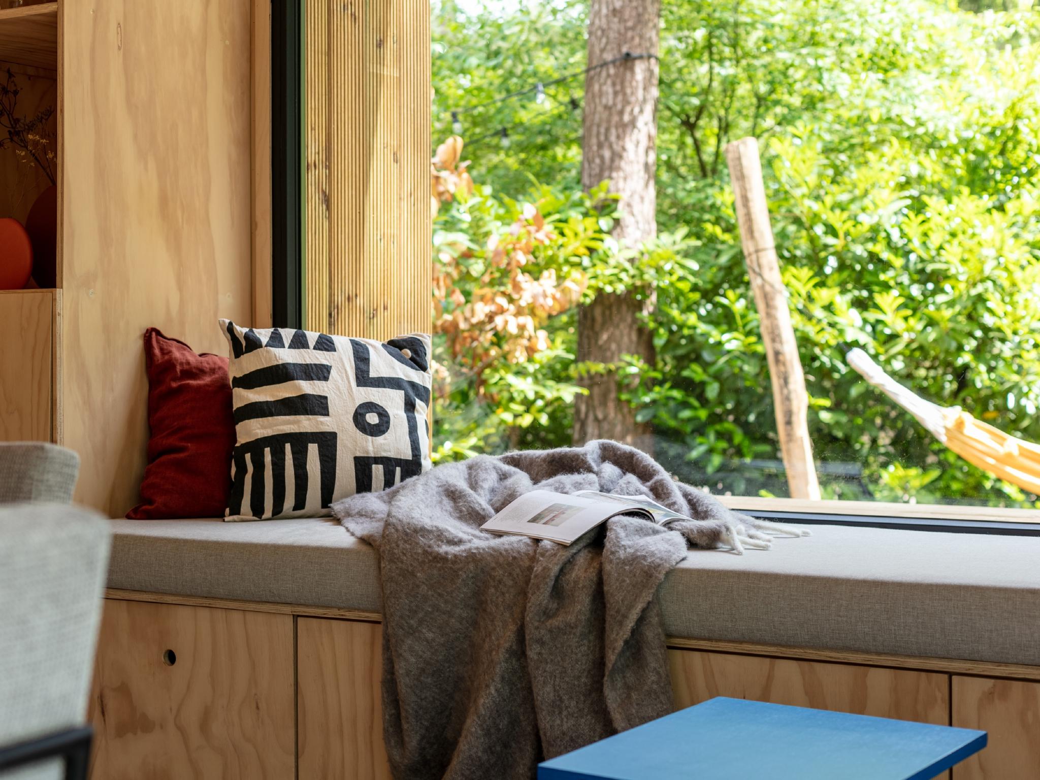 Outdoor terrace and views at TED Tiny House in Nunspeet