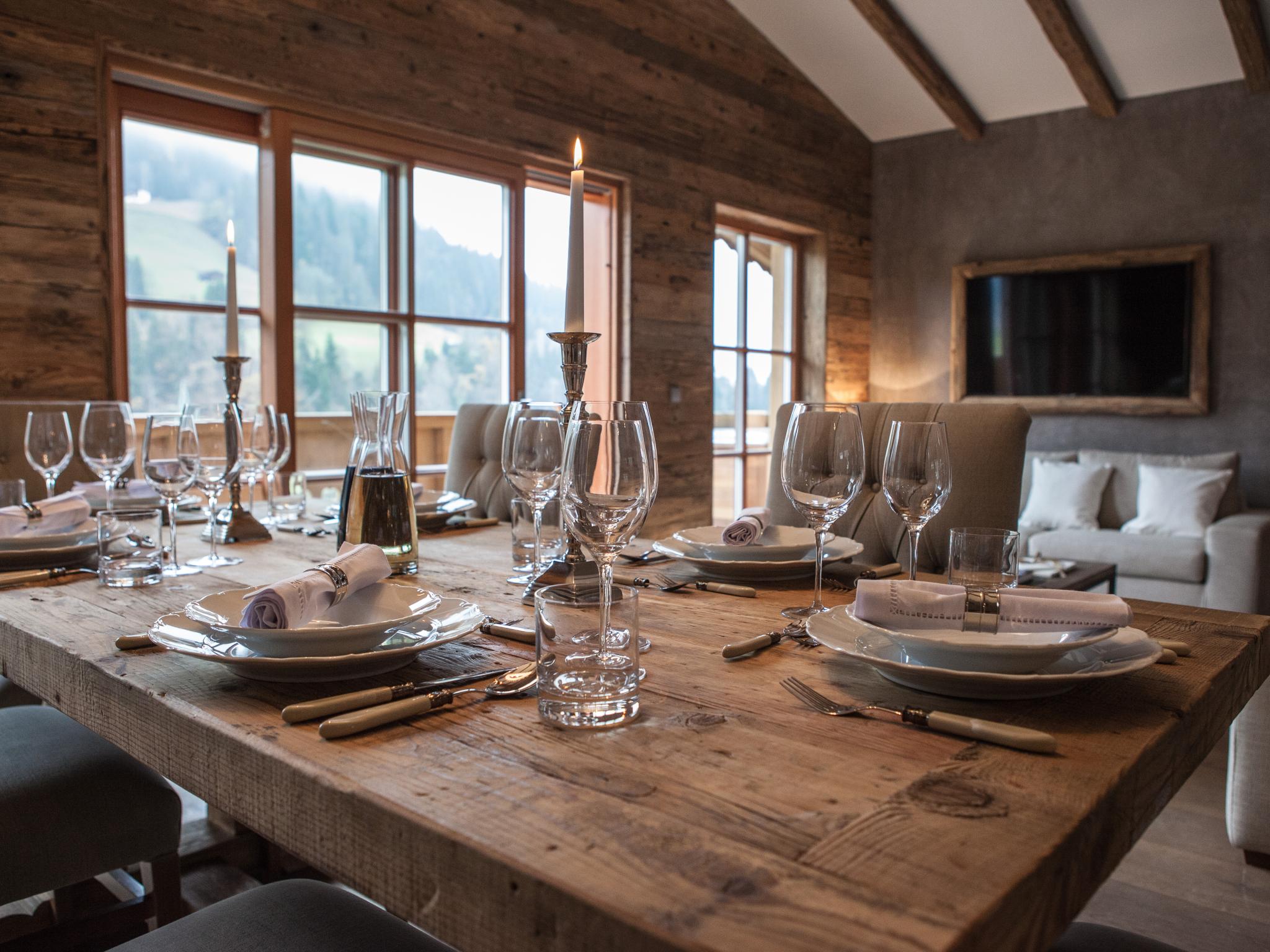 Outdoor terrace and views at Chalet-Apartment Holunder am Lift in Kirchberg in Tirol