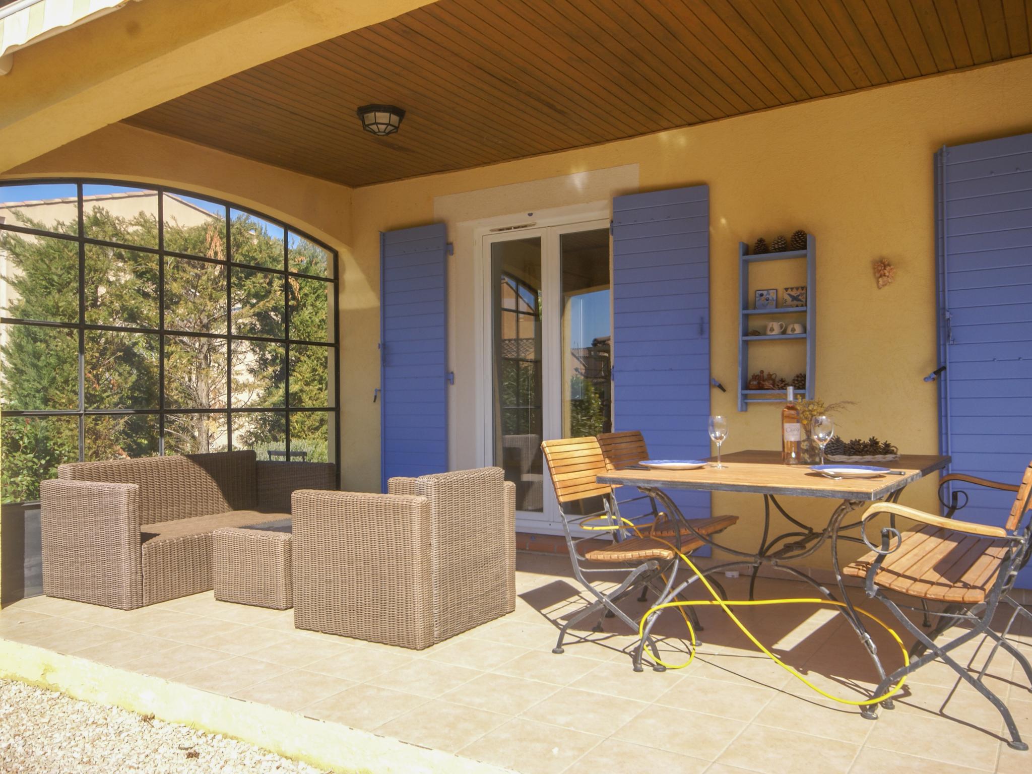 Outdoor terrace and views at Les Burons in Aups