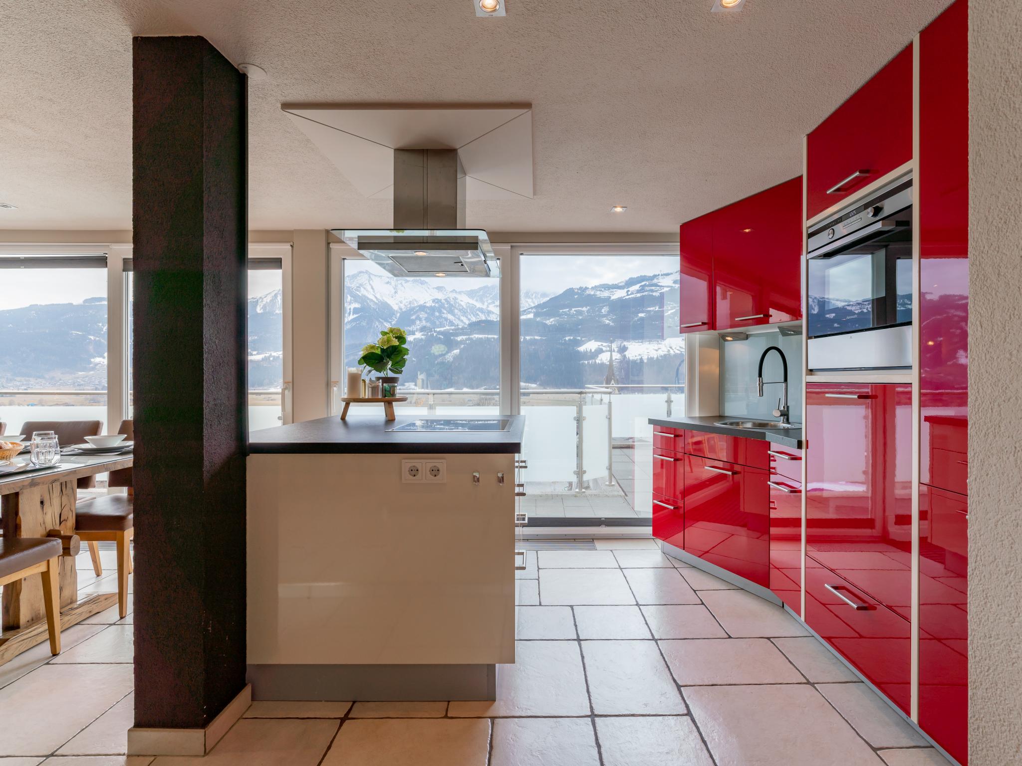 Outdoor terrace and views at Panorama TOP 2 in Piesendorf