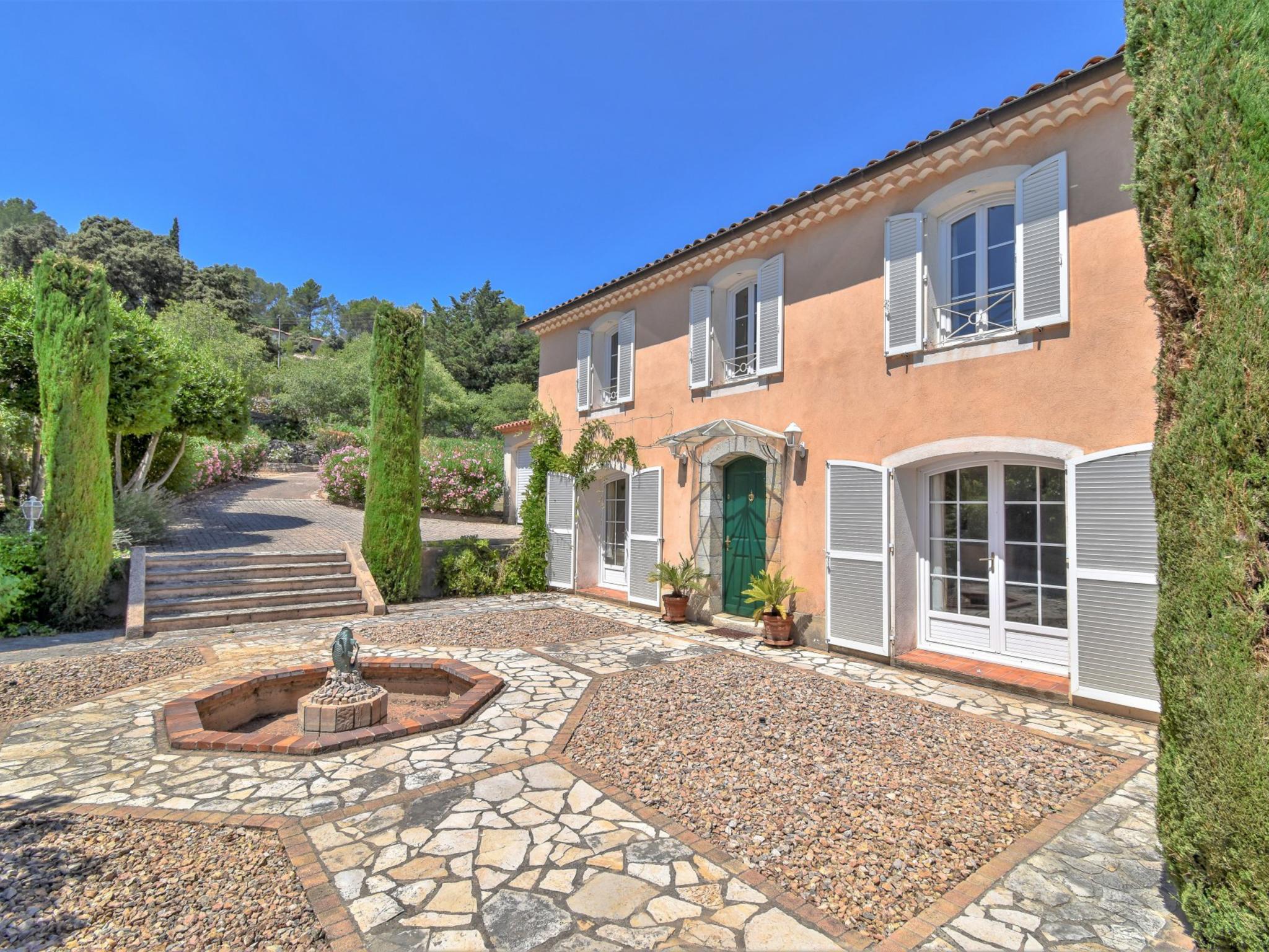 Outdoor terrace and views at Mas de la Peirouard in Lorgues