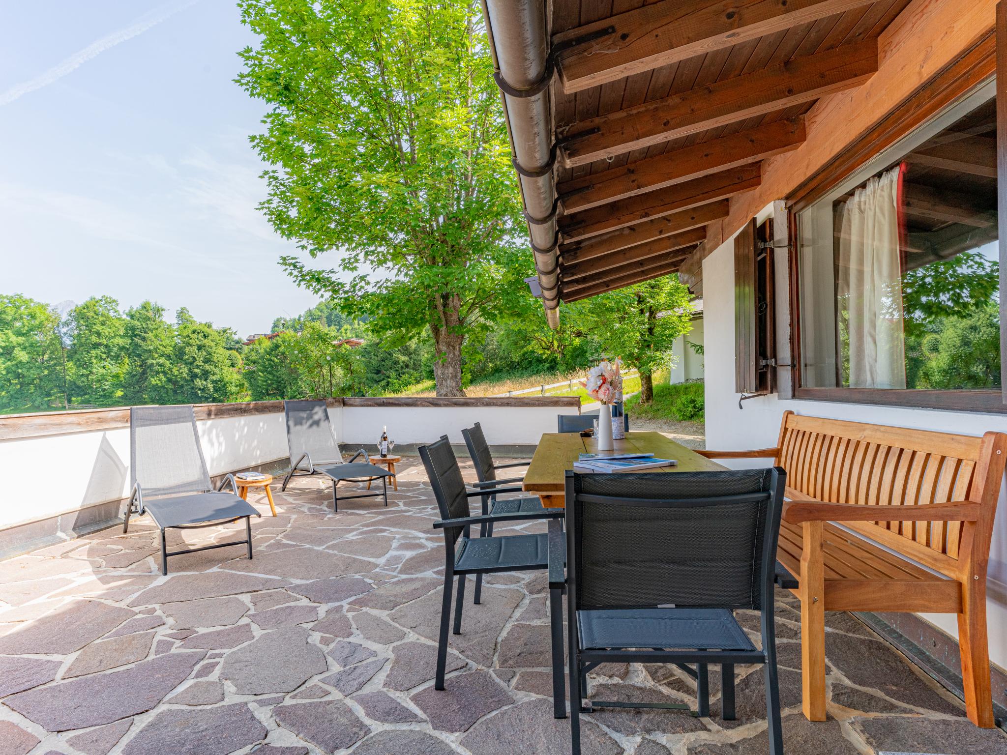 Outdoor terrace and views at Flavon in Kitzbühel