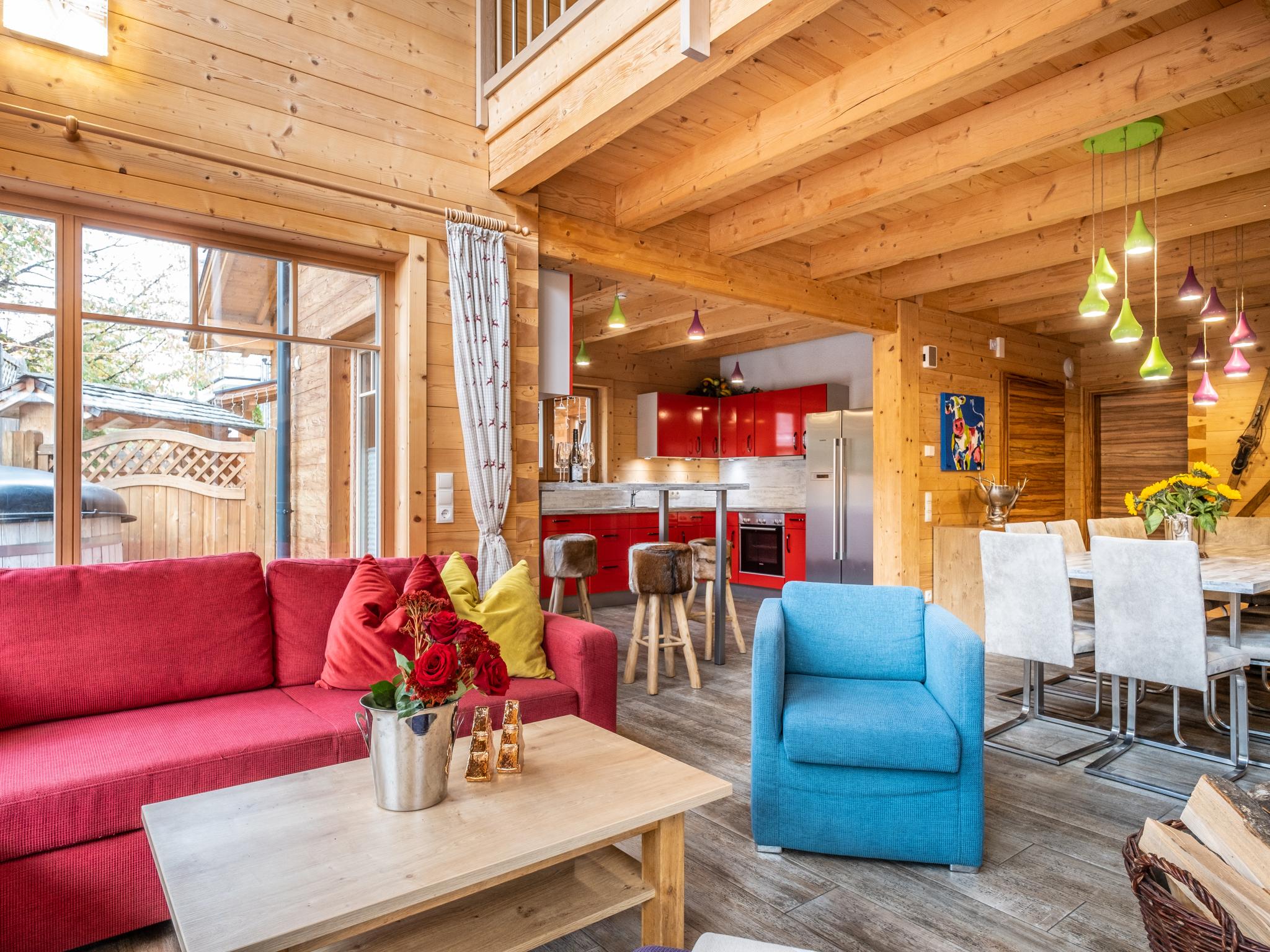 Outdoor terrace and views at Luxury Lodge Kaprun Ost B in Kaprun