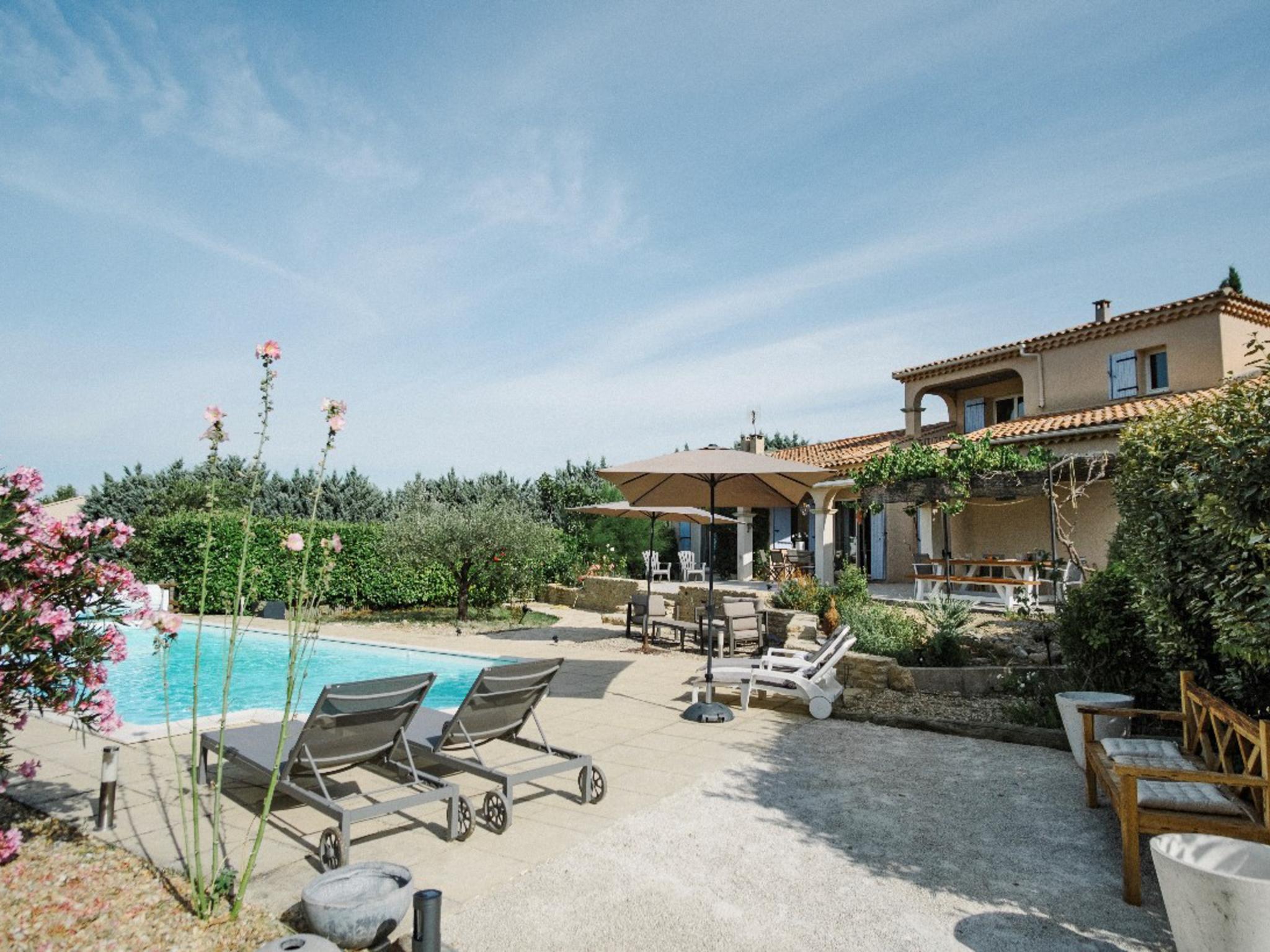 Outdoor terrace and views at La Roque in La Roque-sur-Pernes