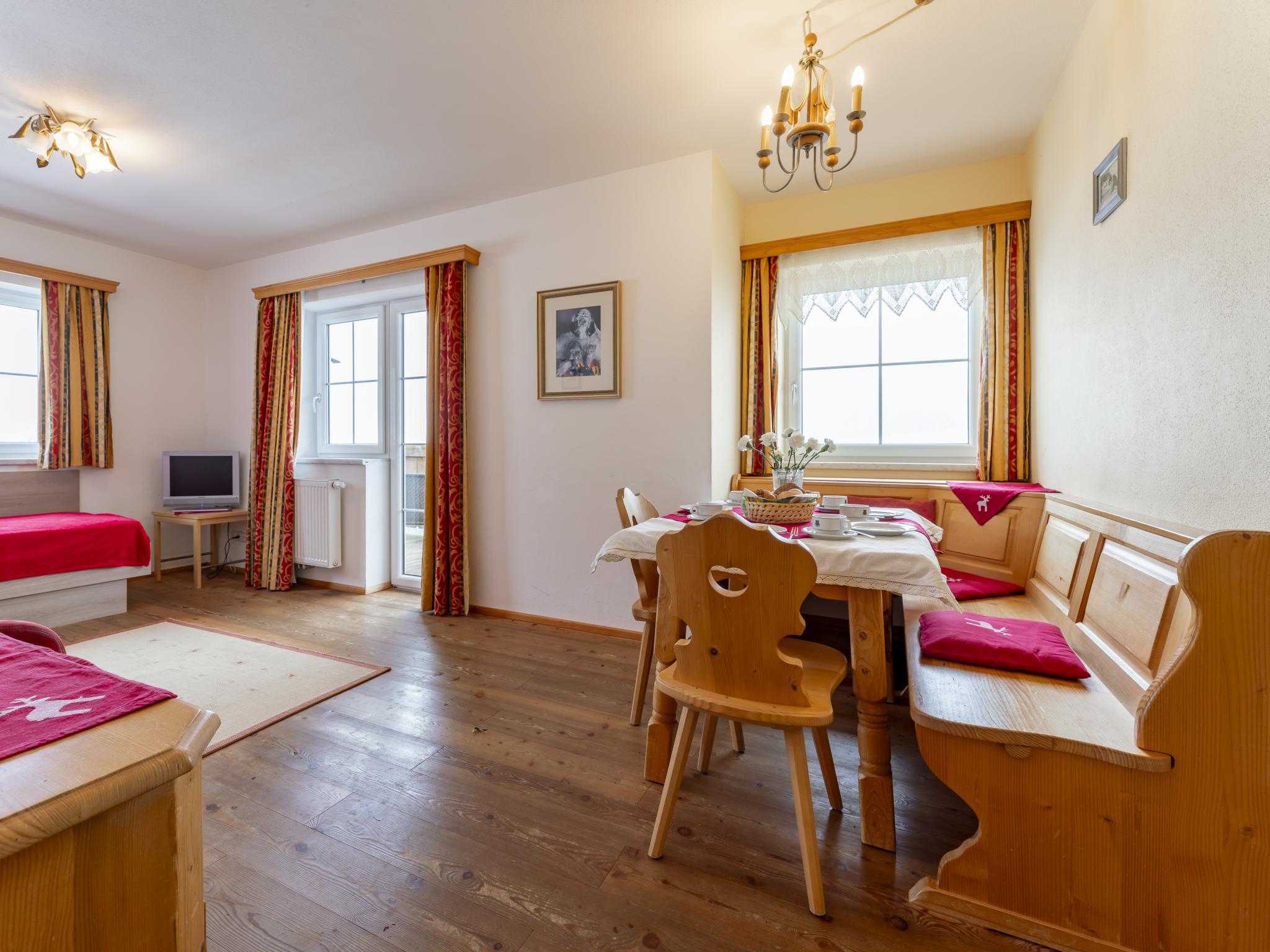 Outdoor terrace and views at Harmonie in Goldegg