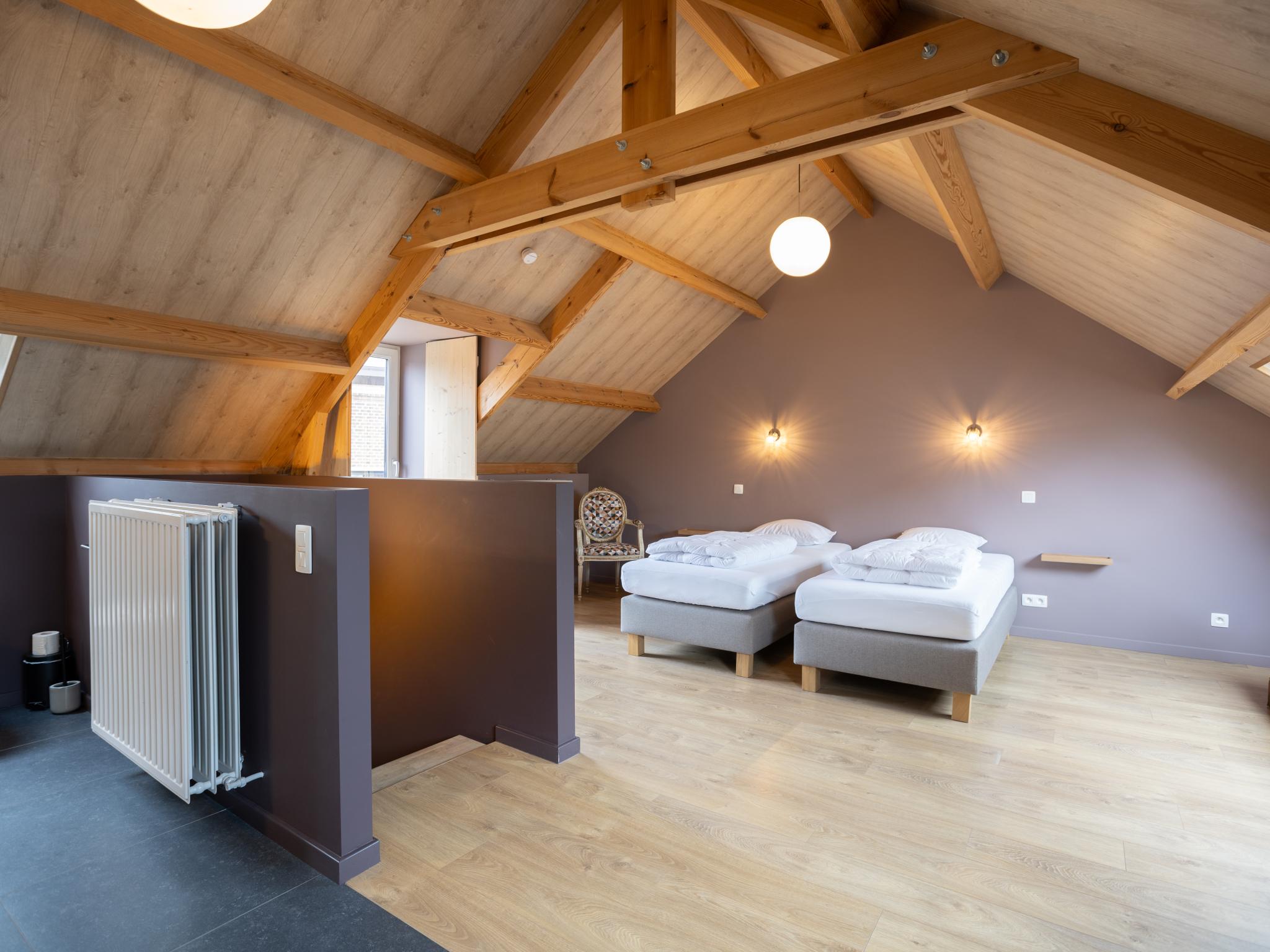 Swimming pool area at t Bakhuys in Riemst