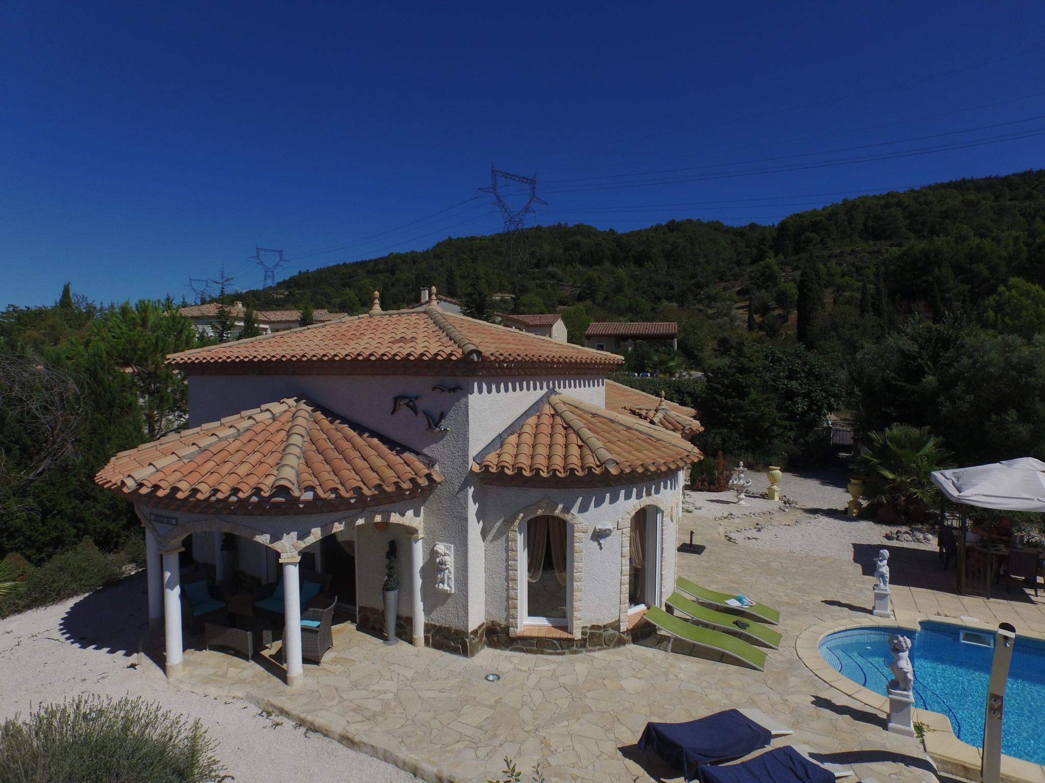 Outdoor terrace and views at Serre Oupia in Oupia