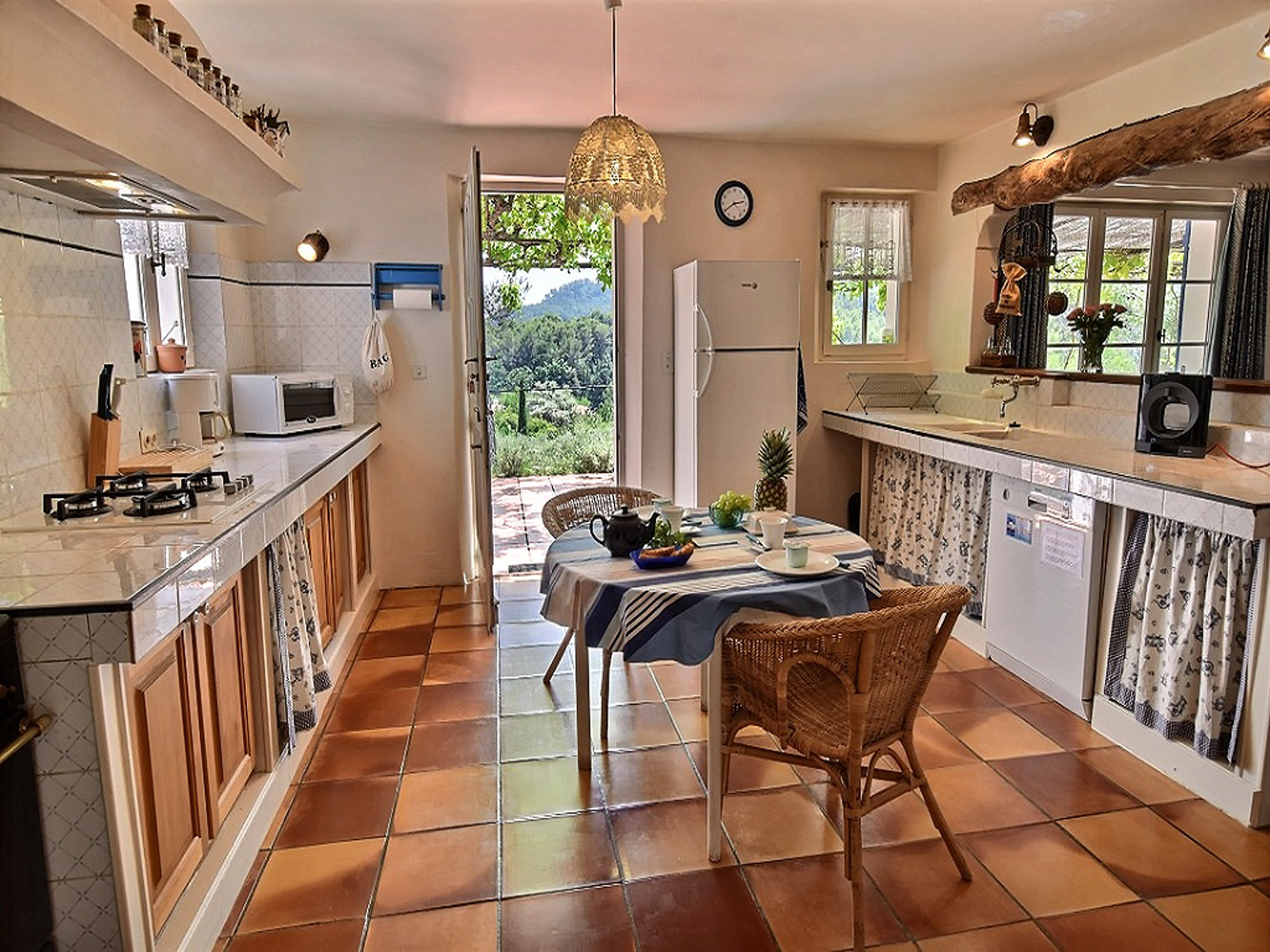 Outdoor terrace and views at Lomandra in Salernes