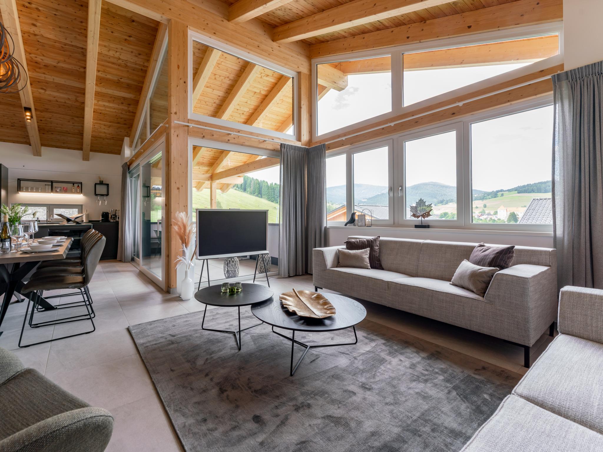 Living area at Grebenzen Lodge 55 in Sankt Lambrecht