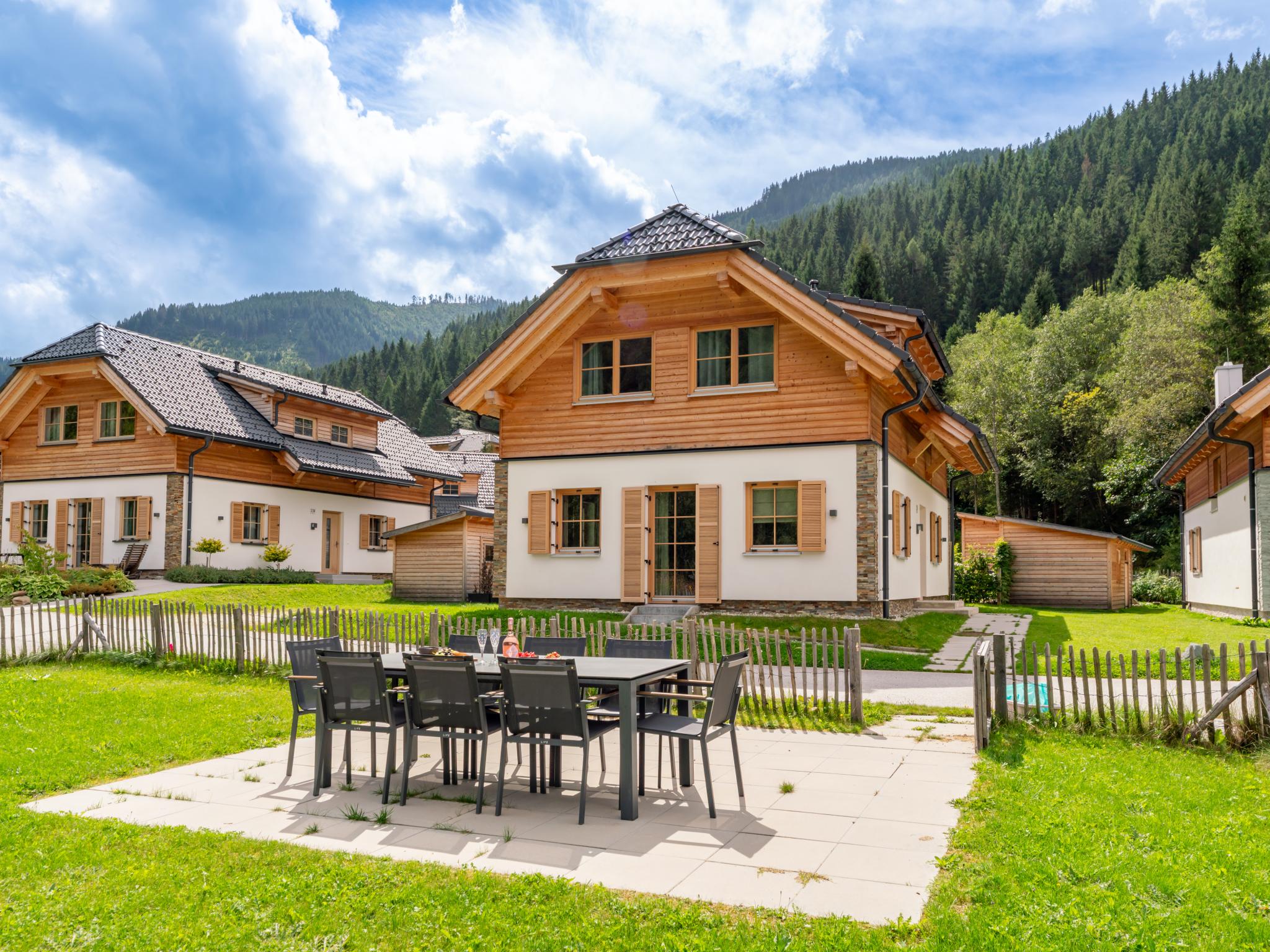 Outdoor terrace and views at Steier Hütte S in Donnersbachwald