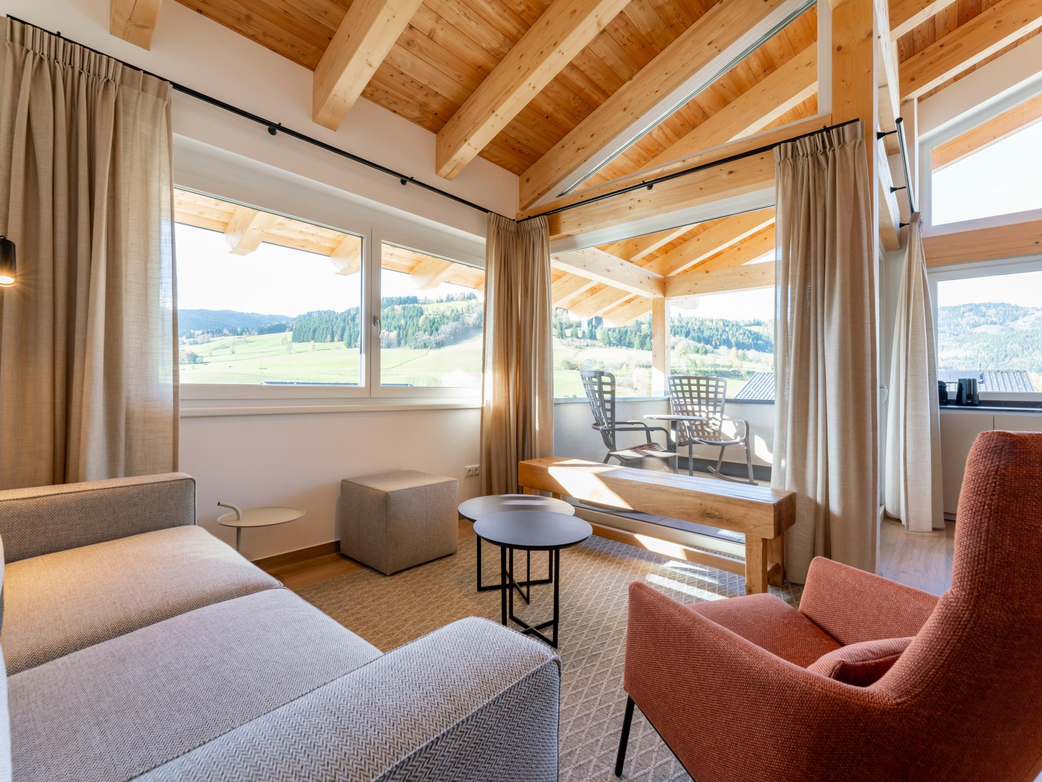 Bedroom with comfortable beds at Grebenzen Lodge 51A in Sankt Lambrecht