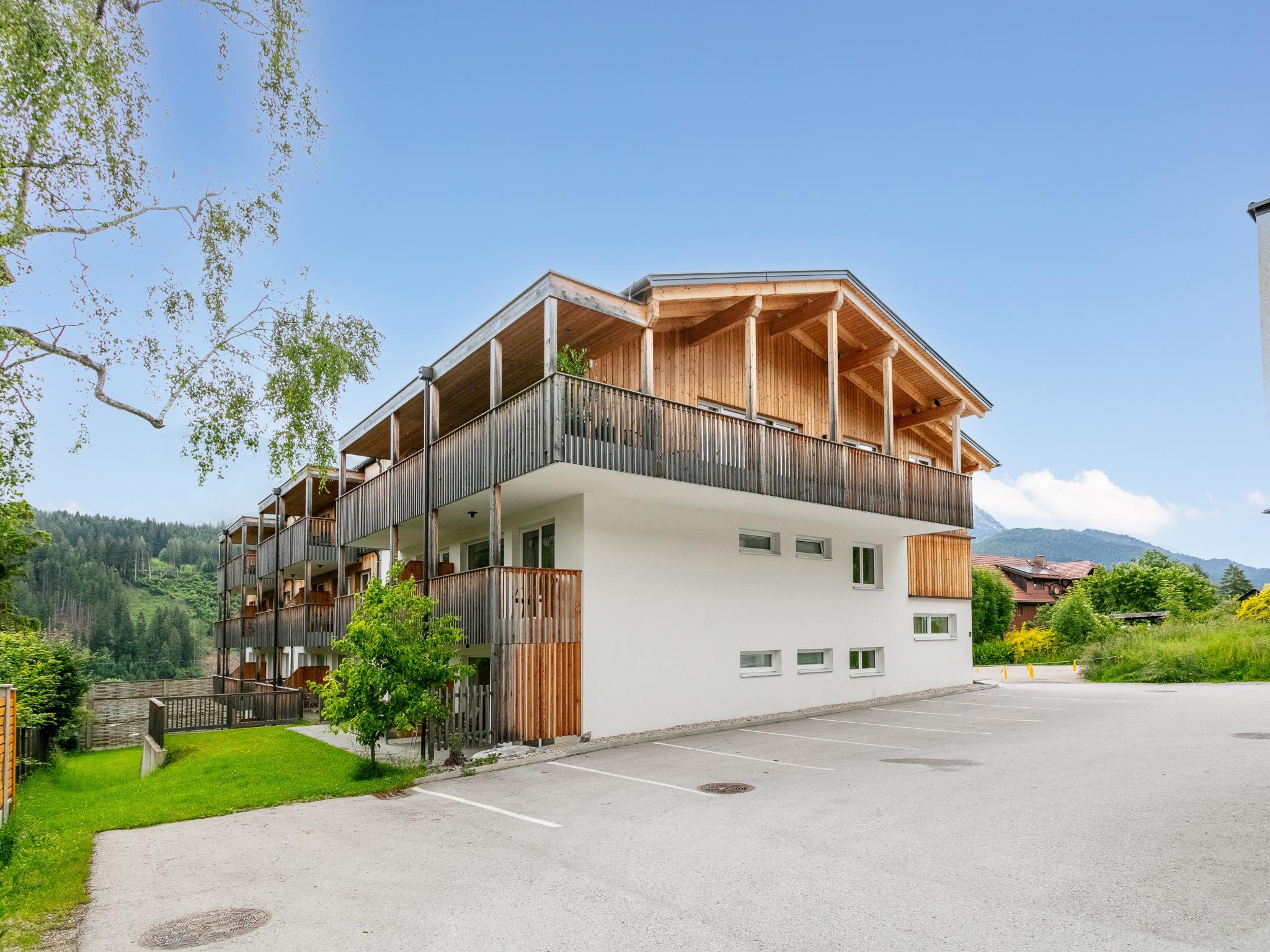 Outdoor terrace and views at Apart33 Top 2-9 in Haus im Ennstal