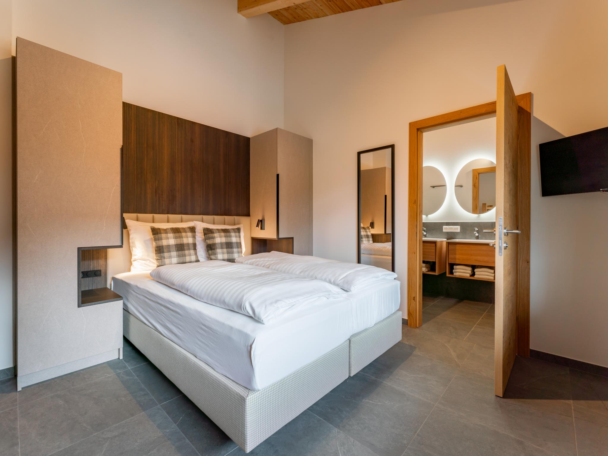 Outdoor terrace and views at Grebenzen Lodge Starnberg 60B in Sankt Lambrecht