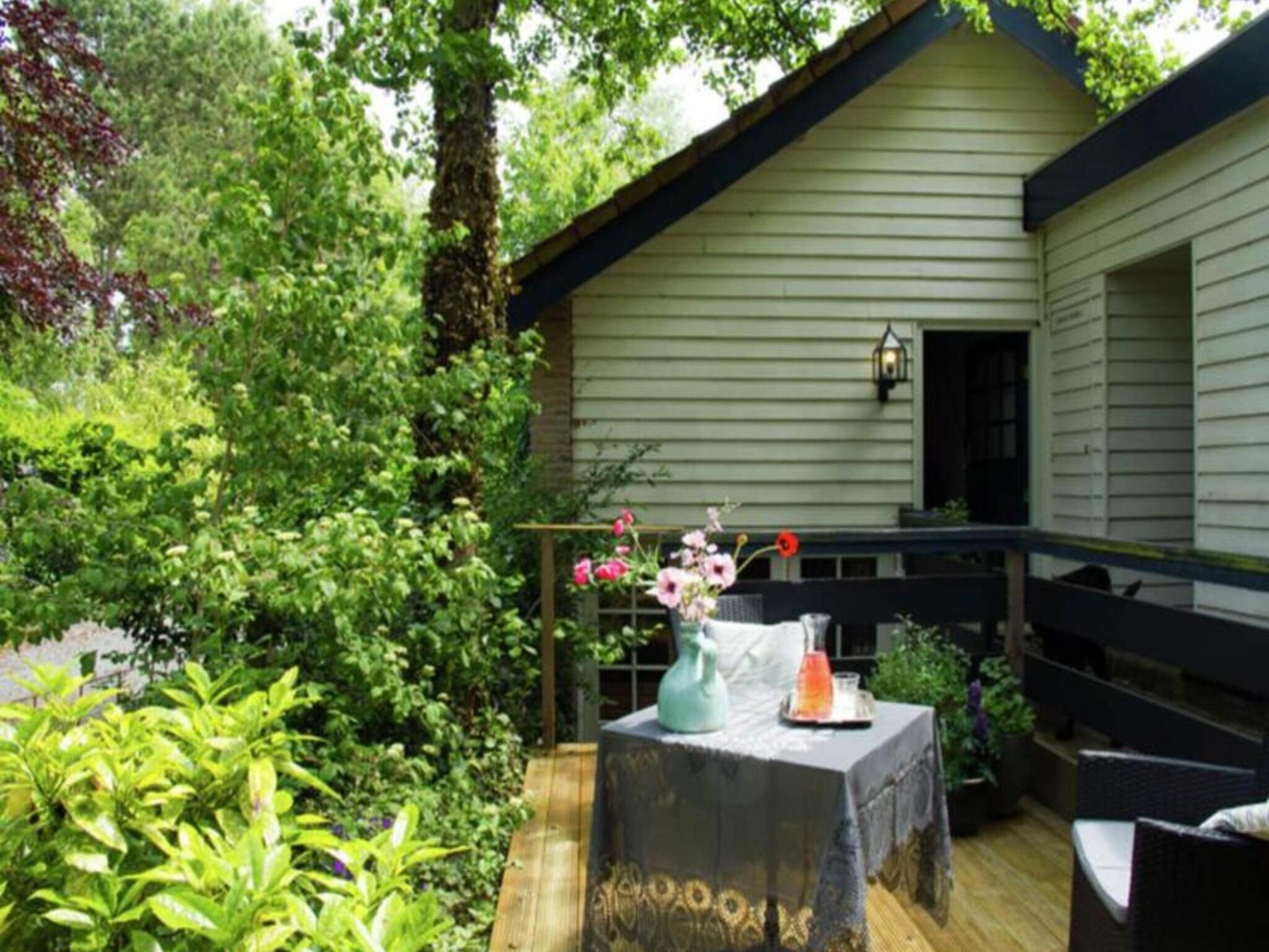 Outdoor terrace and views at De Egelhut in Bergen