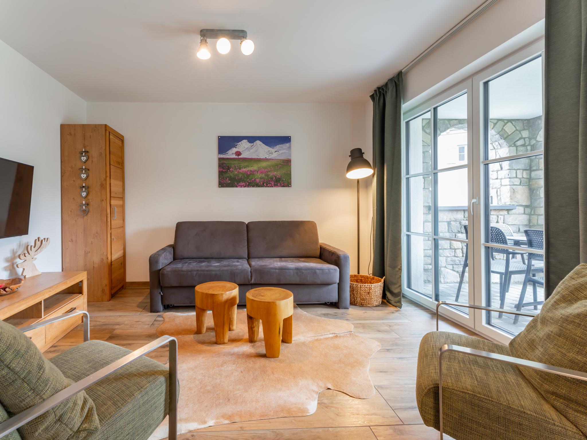 Outdoor terrace and views at Tauern Suites Mitterwirt TOP 202 in Piesendorf