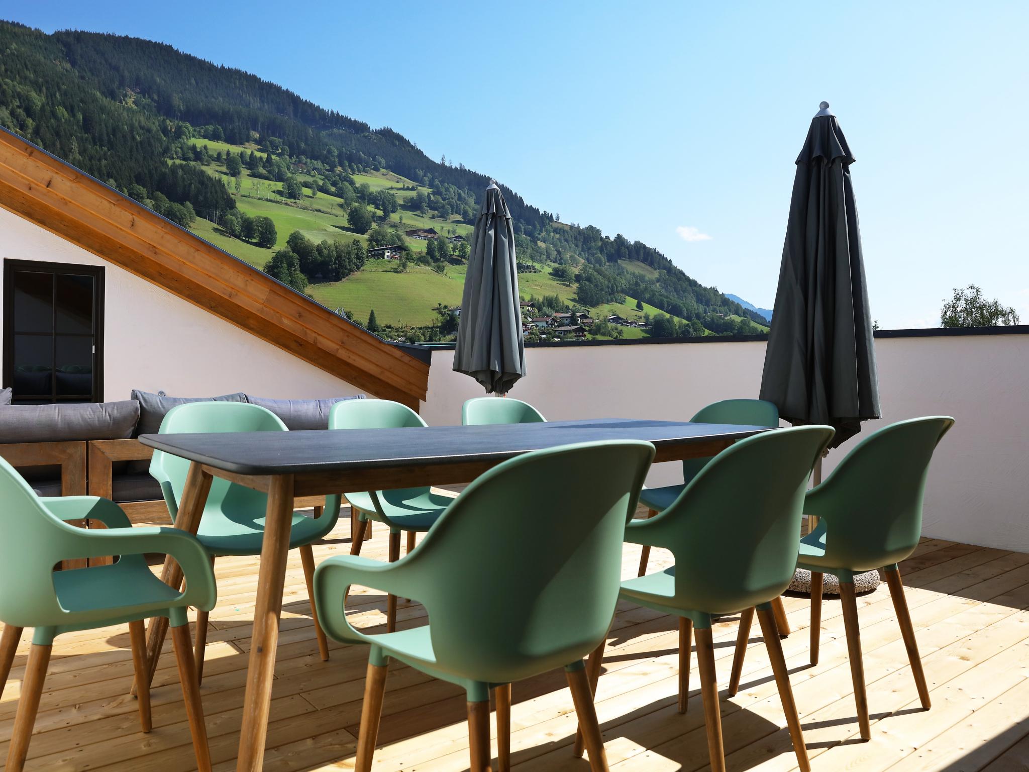 Outdoor terrace and views at Tauern Suites Mitterwirt TOP 122 in Piesendorf