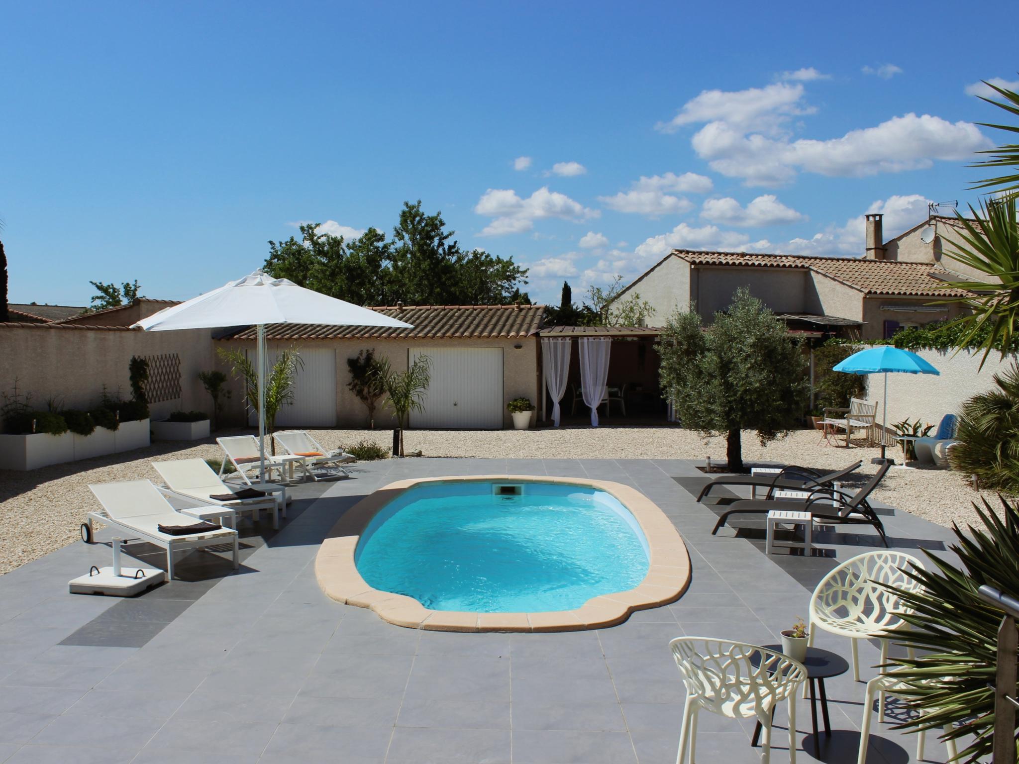 Outdoor terrace and views at Parasar in Saint-Nazaire-d'Aude