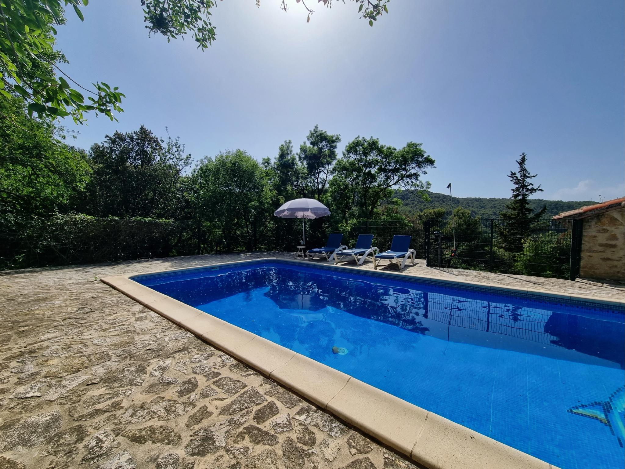 Outdoor terrace and views at La Roche 6 in Aigues-Vives